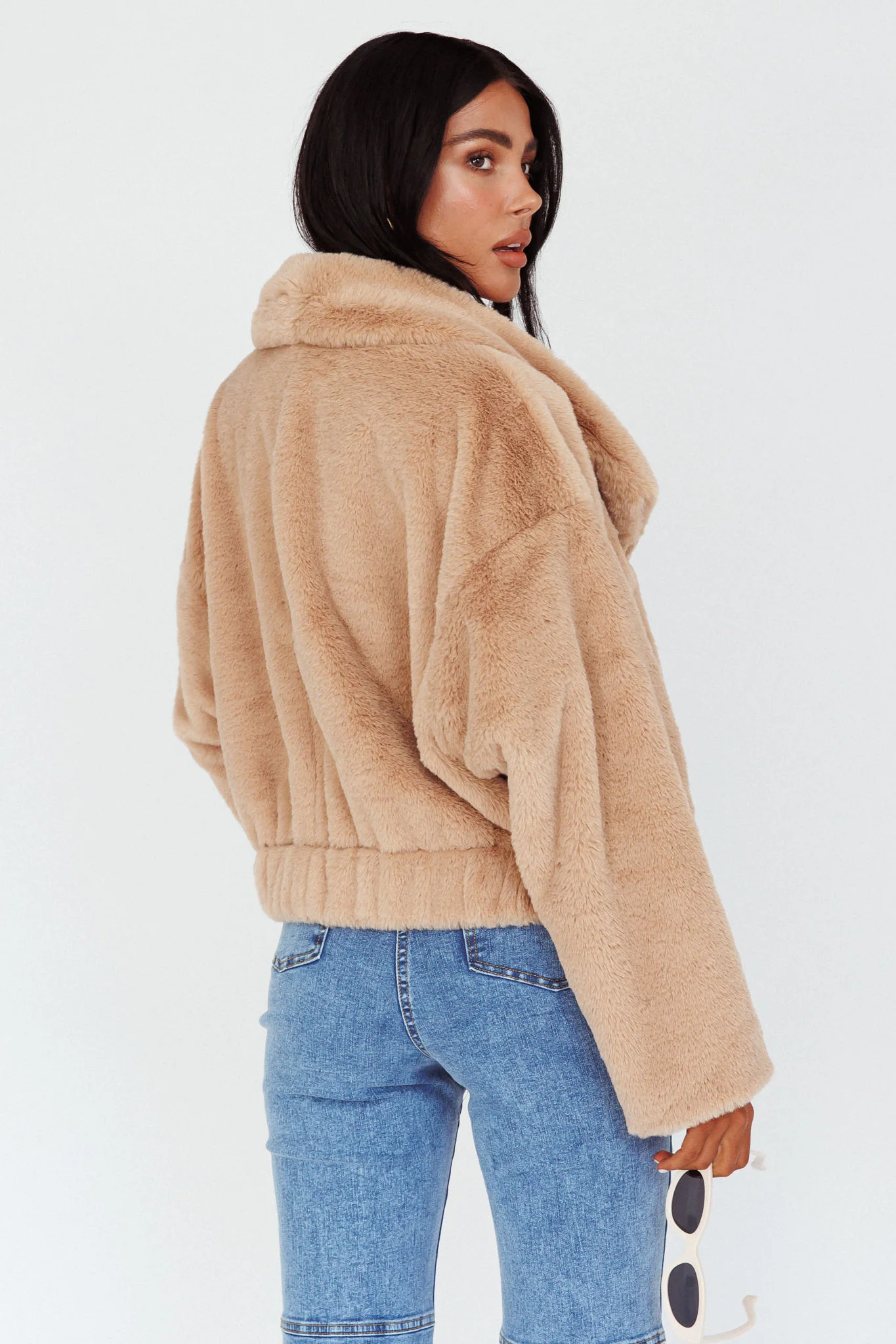 Yaro Long Sleeve Faux Fur Jacket Camel - Seraphlike