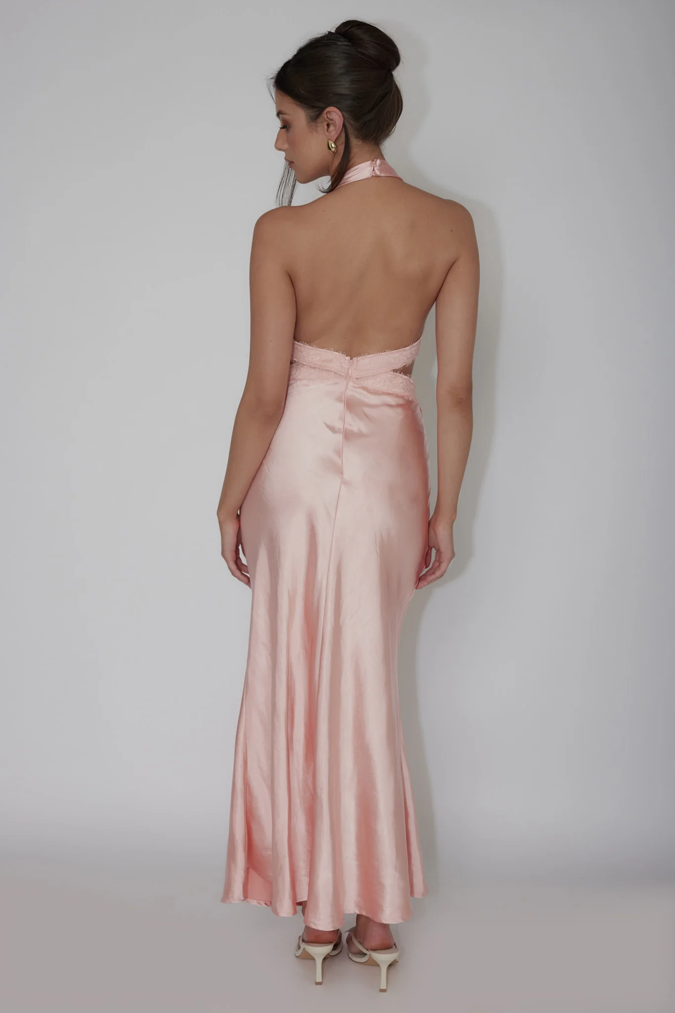 Of Your Dreams Cut-Out Halter Dress Peach - Seraphlike