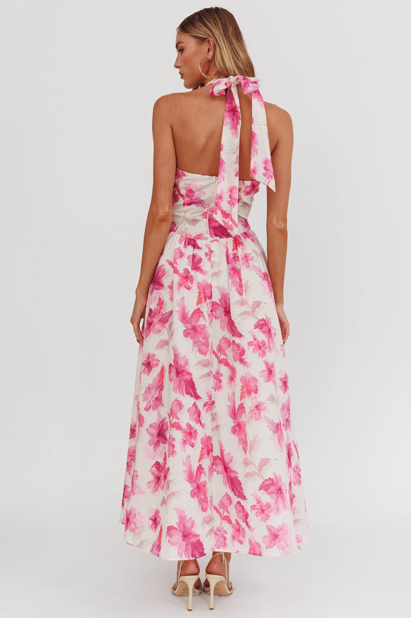El Corazon Halterneck Dress Floral Pink - Seraphlike