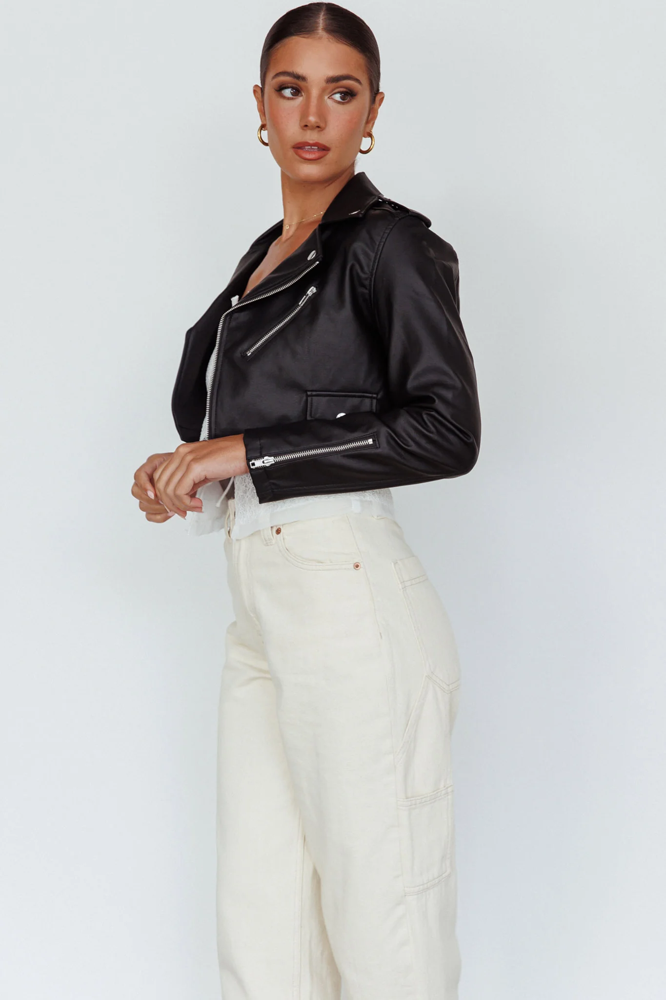 Toulouse Faux Leather Jacket Black - Seraphlike