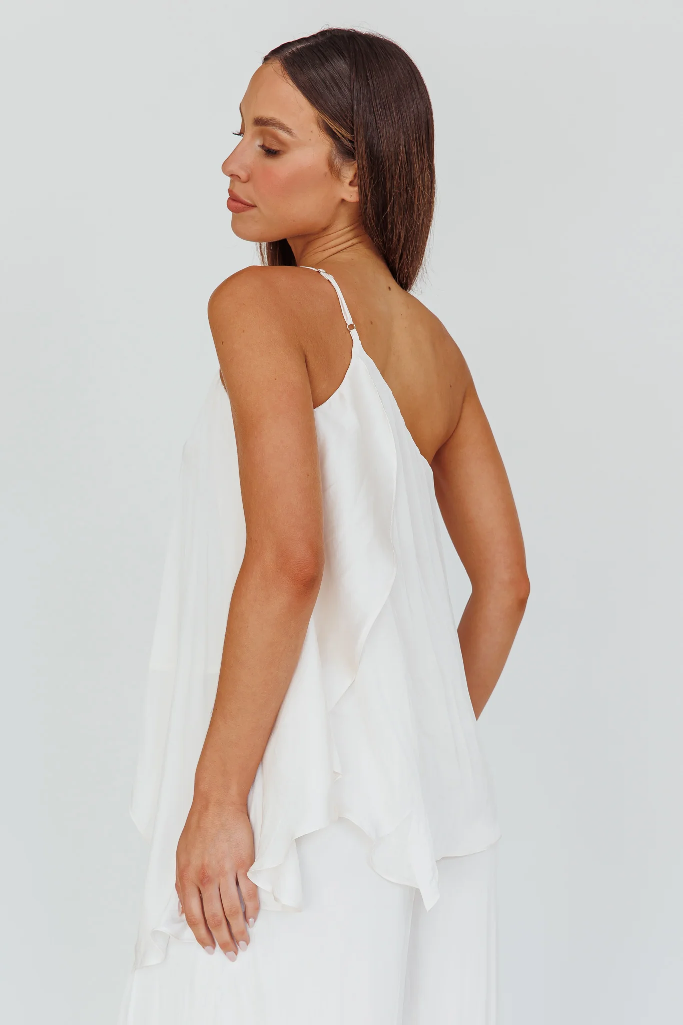 Pollina One Shoulder Top Cream - Seraphlike