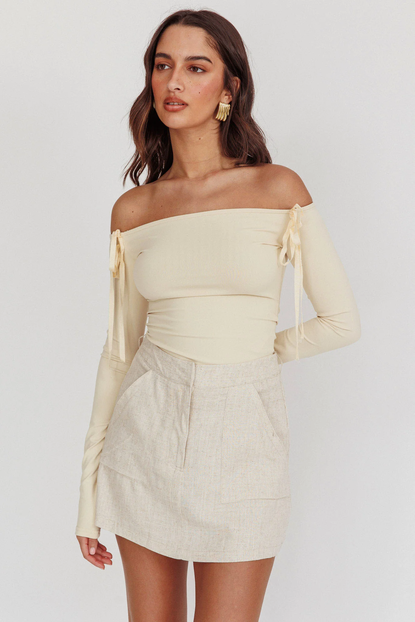 Euphoria Linen Skort Sand - Seraphlike
