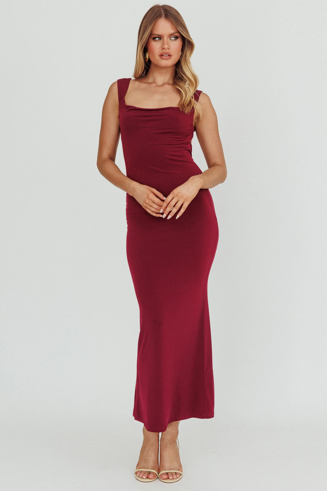 Annabel Bodycon Maxi Dress Wine - Seraphlike