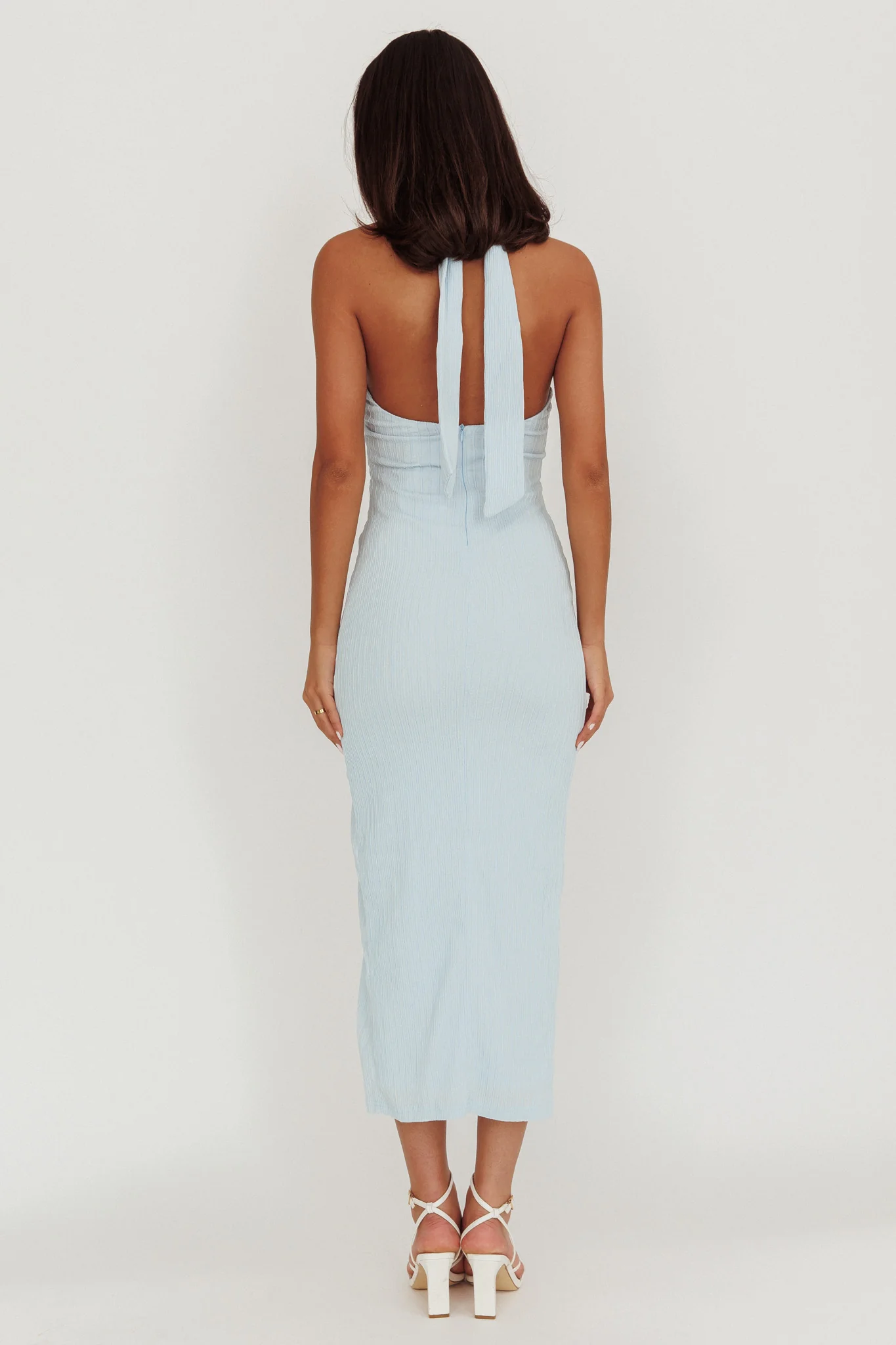 Oracle Halterneck Midi Dress Blue - Seraphlike