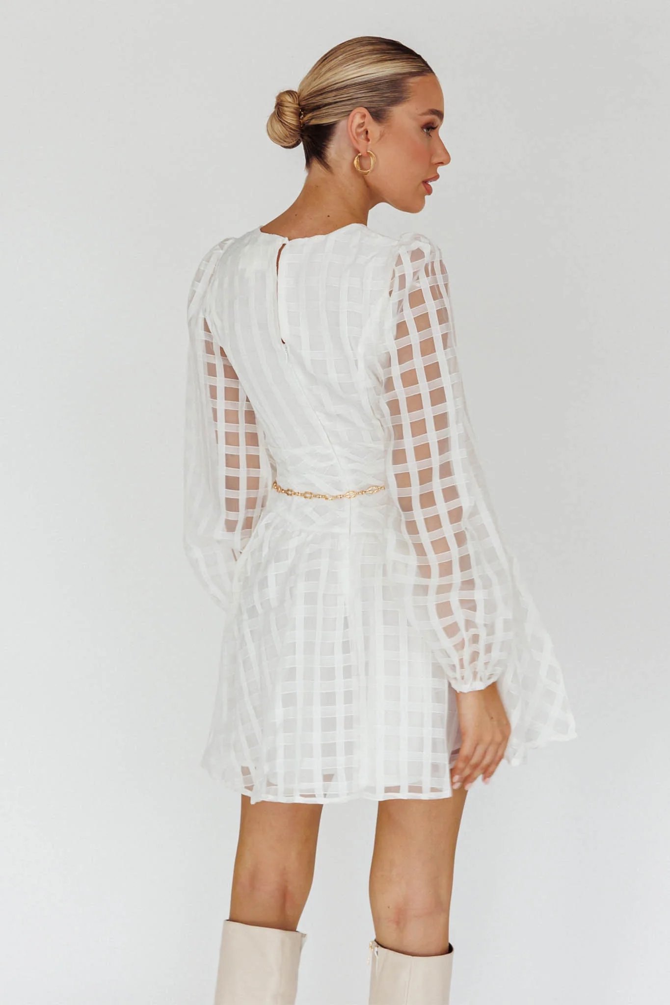 Tatiana Long Sleeve Plaid Mini Dress - Seraphlike