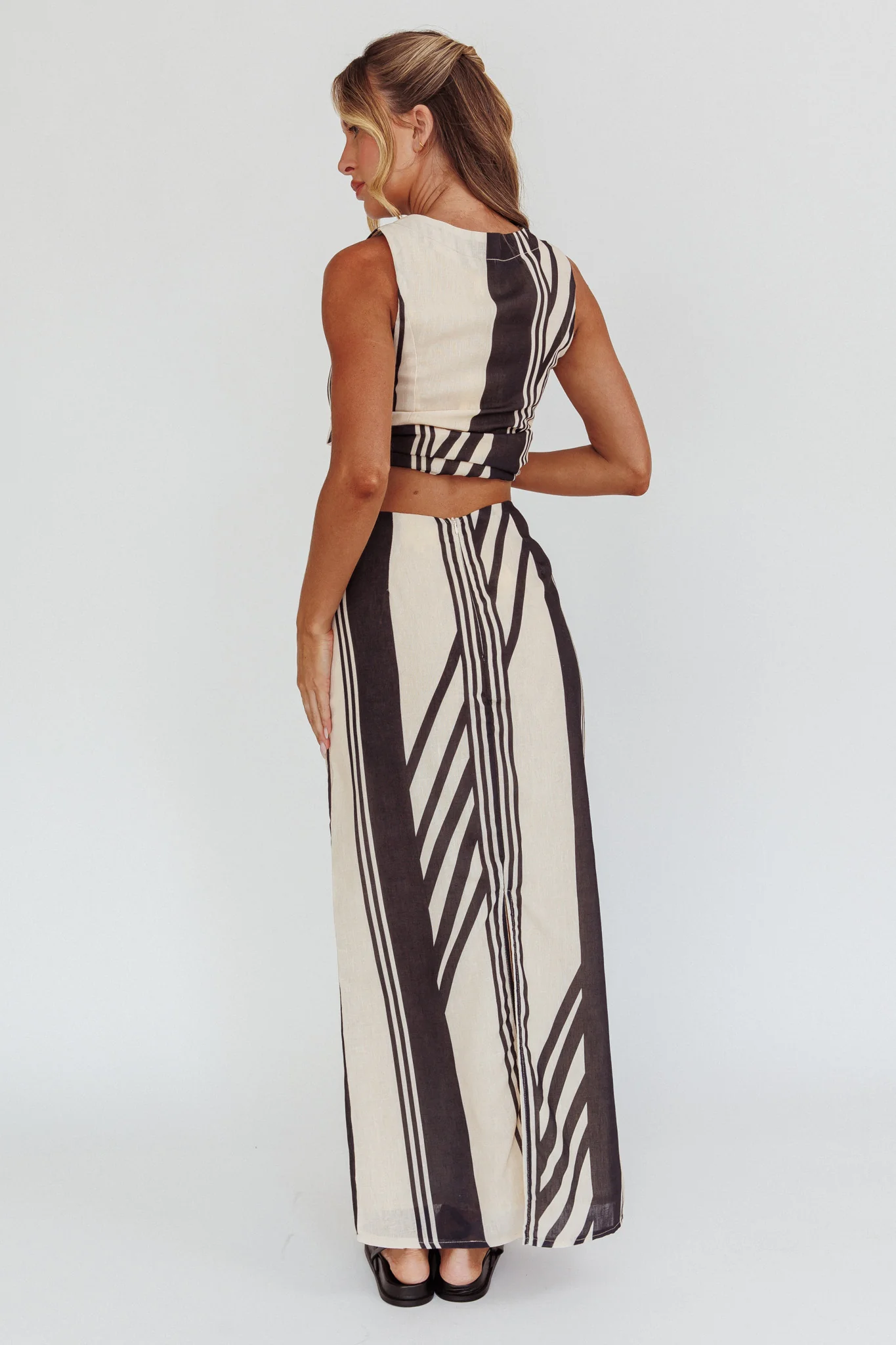 Philomena Maxi Skirt Stripe Black - Seraphlike
