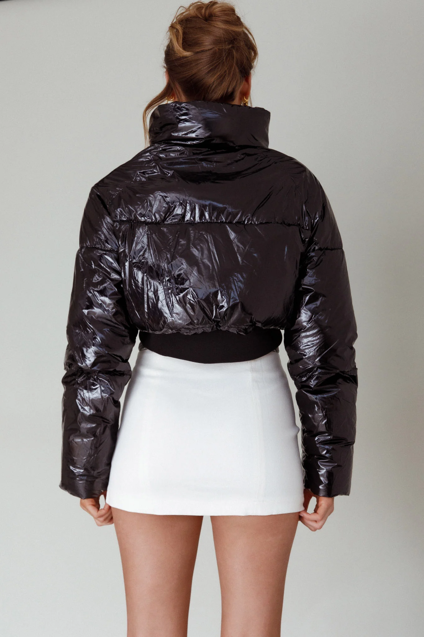 Eadie Crop Puffer Jacket Black - Seraphlike