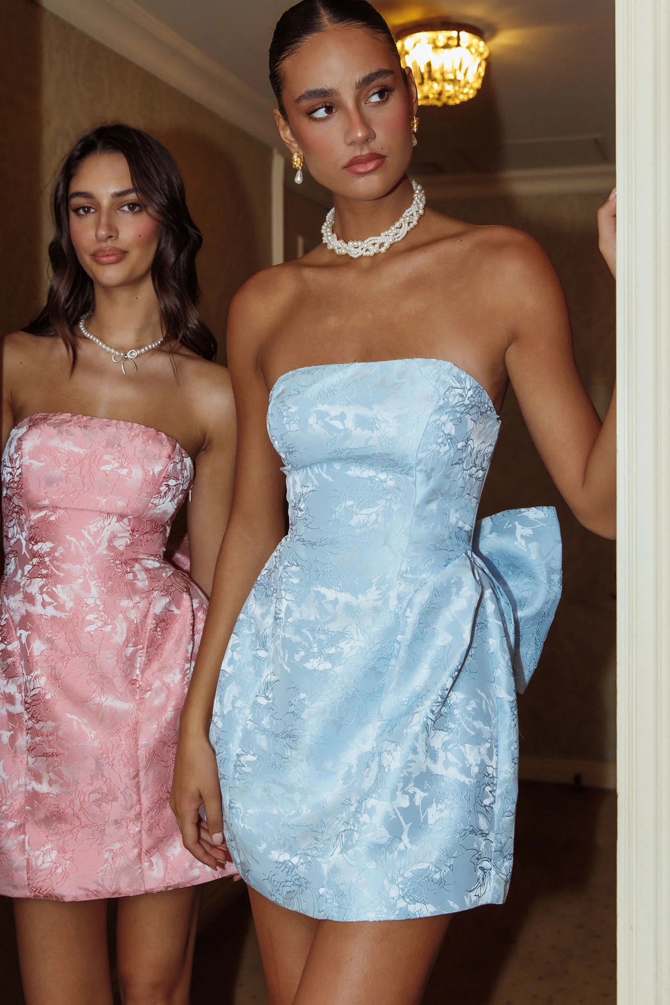 Melty Kisses Bow Mini Dress Blue - Seraphlike