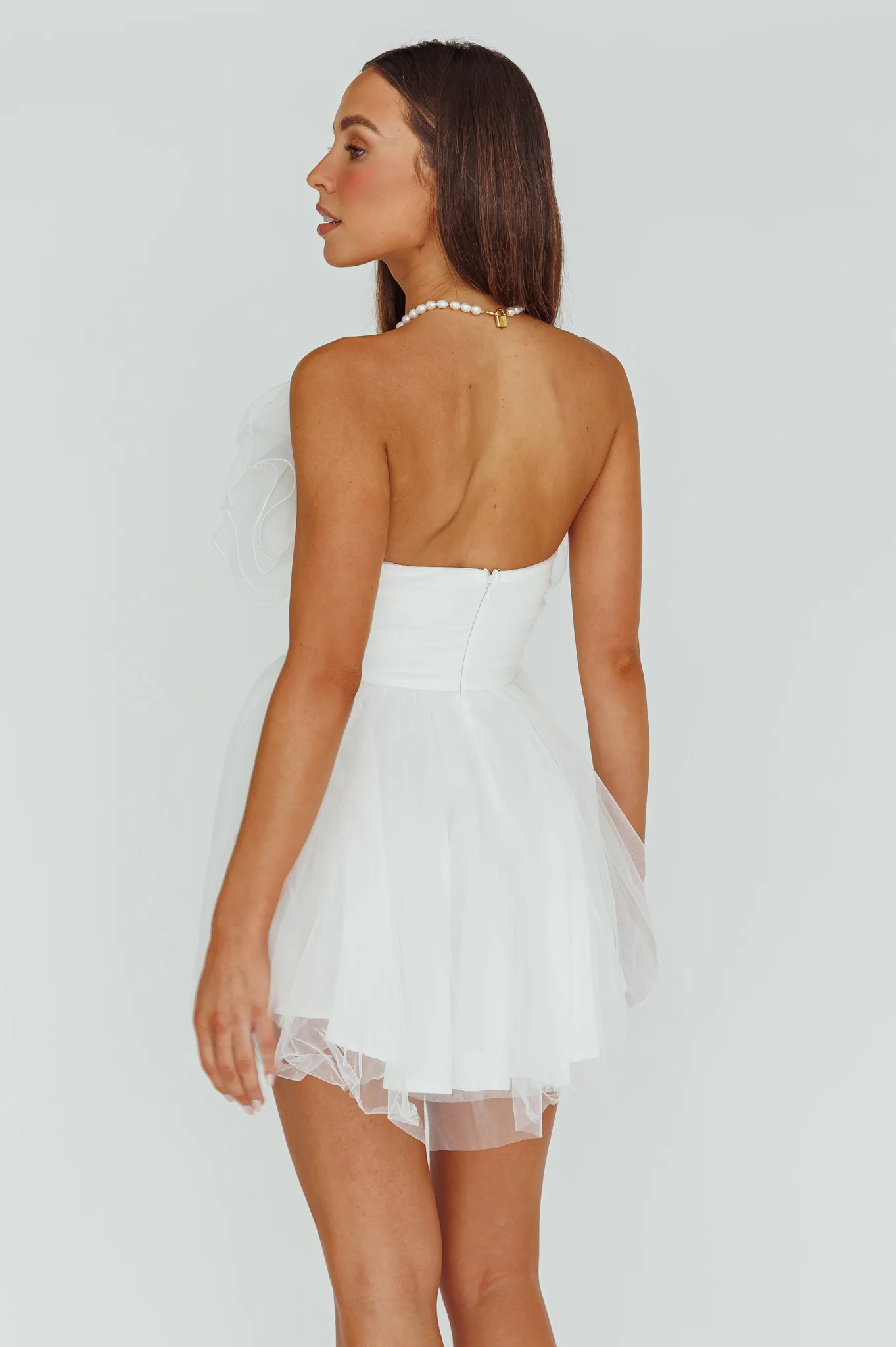 My Beloved Organza Frill Mini Dress White - Seraphlike