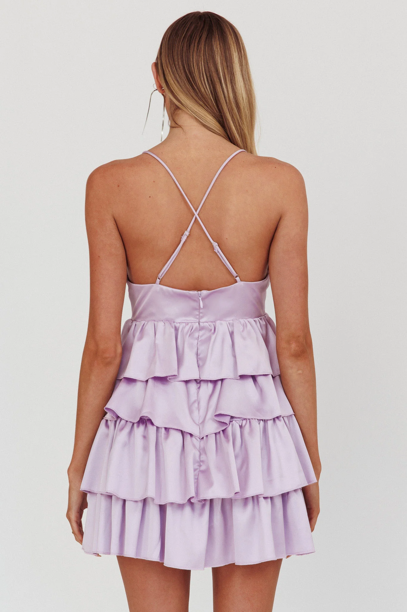 Heavenly Bliss Ruffle Mini Dress Lilac - Seraphlike
