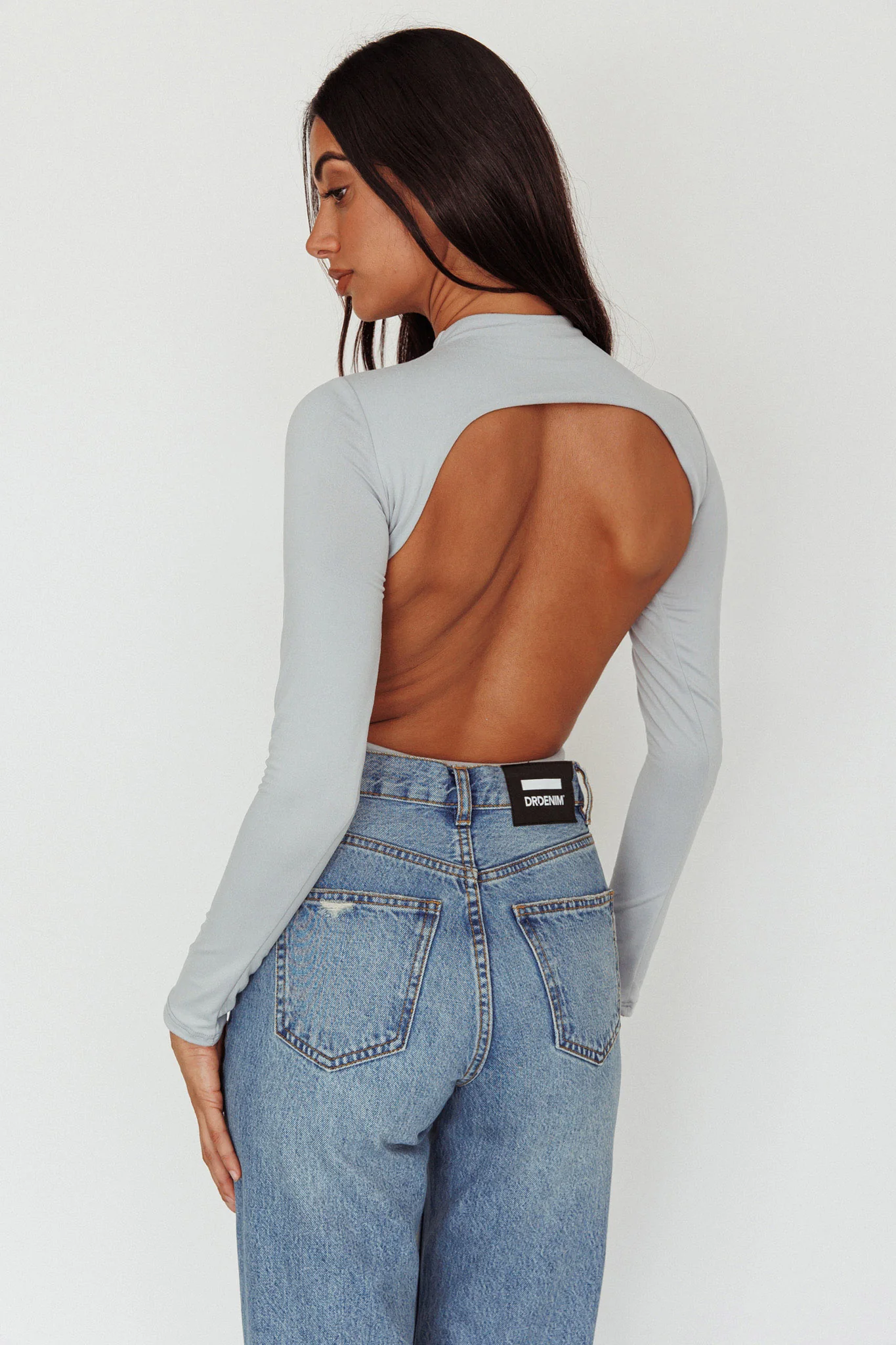 Remy Open Back Bodysuit Silver - Seraphlike