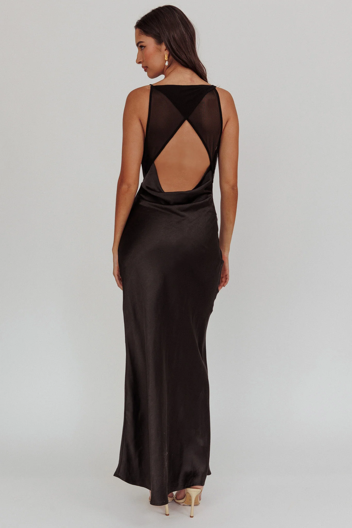 Noreen Cut-Out Back Maxi Dress Black - Seraphlike