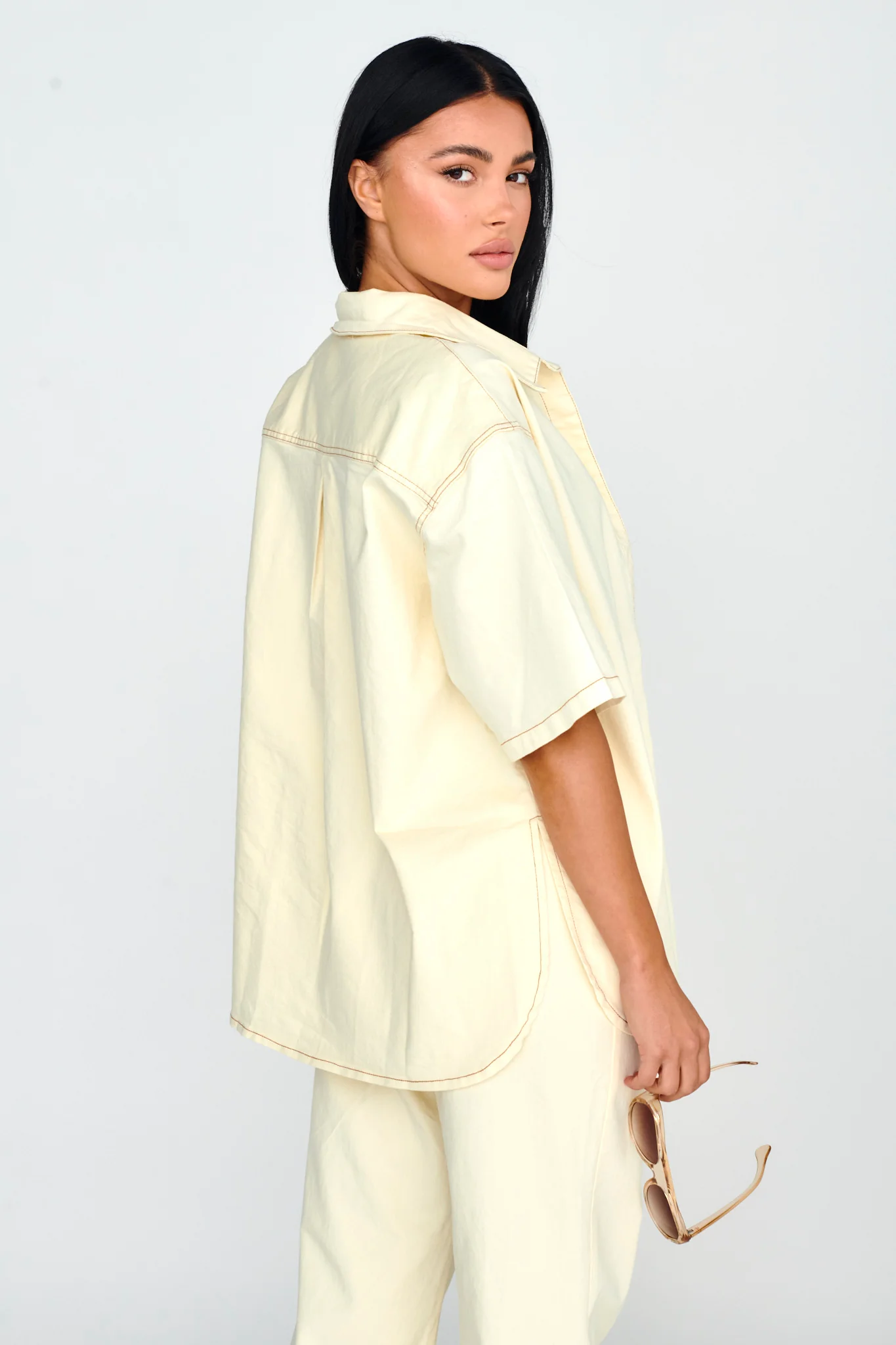 Light Aura Button Up Shirt Buttermilk - Seraphlike