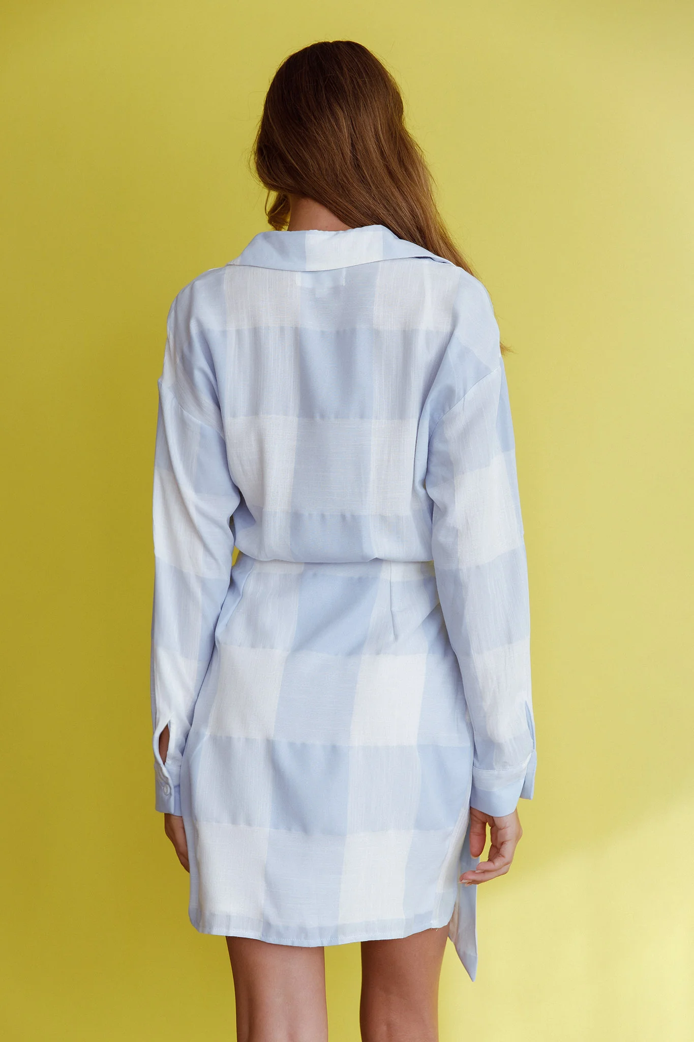 Staten Island Wrap Shirt Dress Blue - Seraphlike