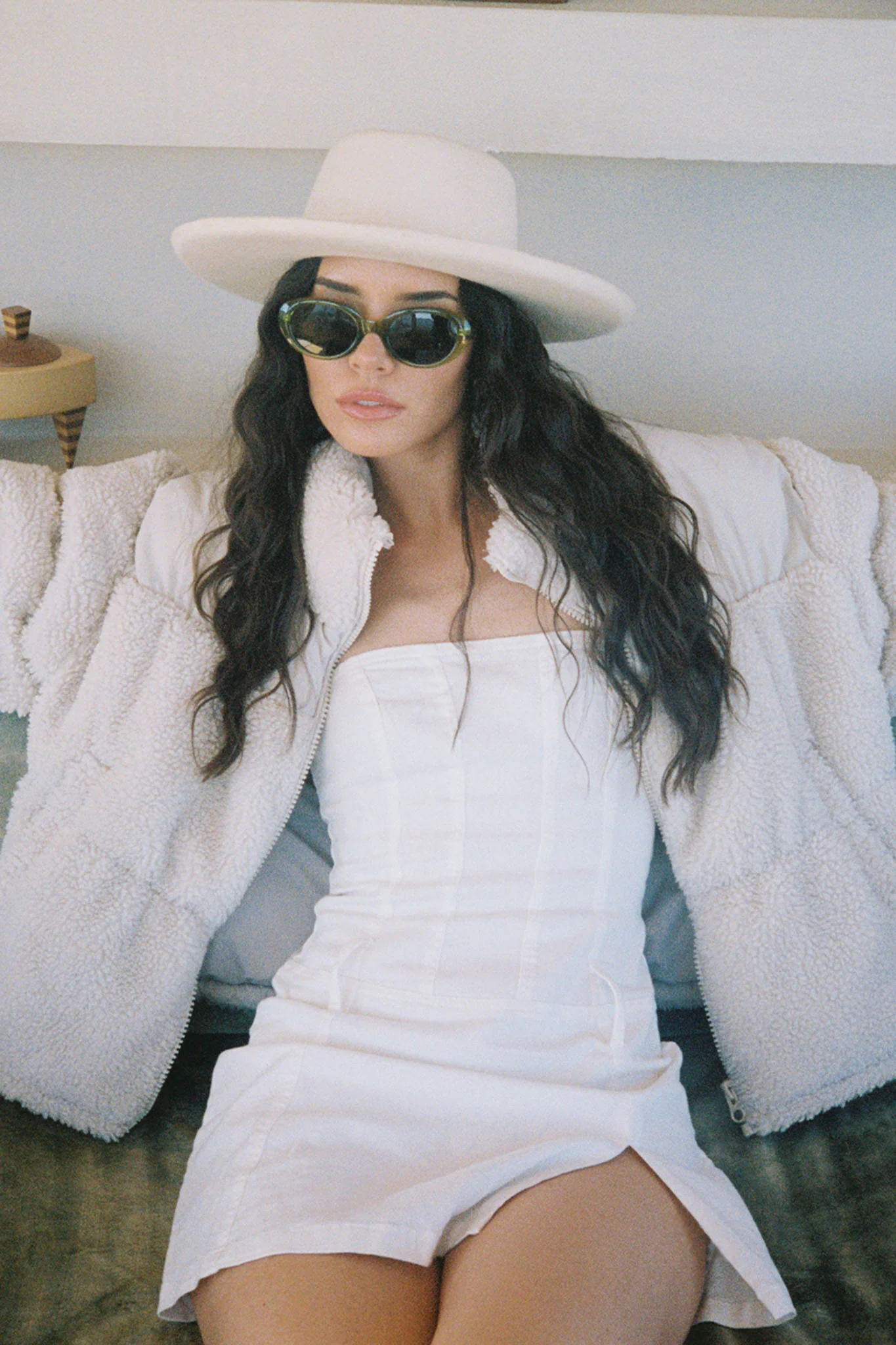 Thrill Seeker Belted Mini Dress White - Seraphlike