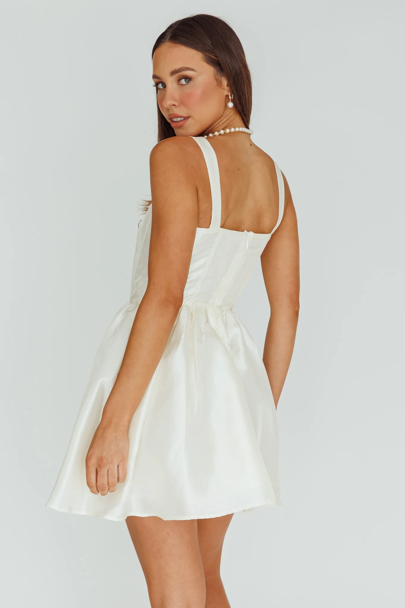 Suri Corset Bust Mini Dress Ivory - Seraphlike