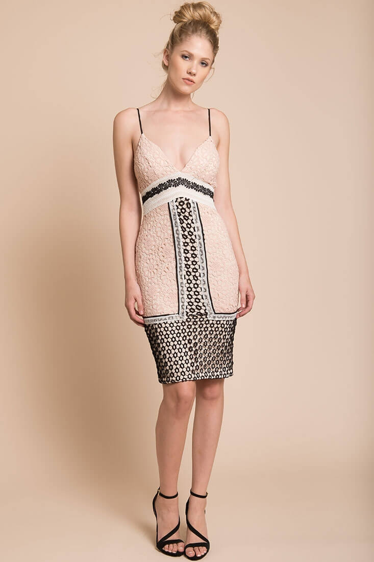 Charli The Perfect Birthday Bodycon Dress Dusty Pink - Seraphlike