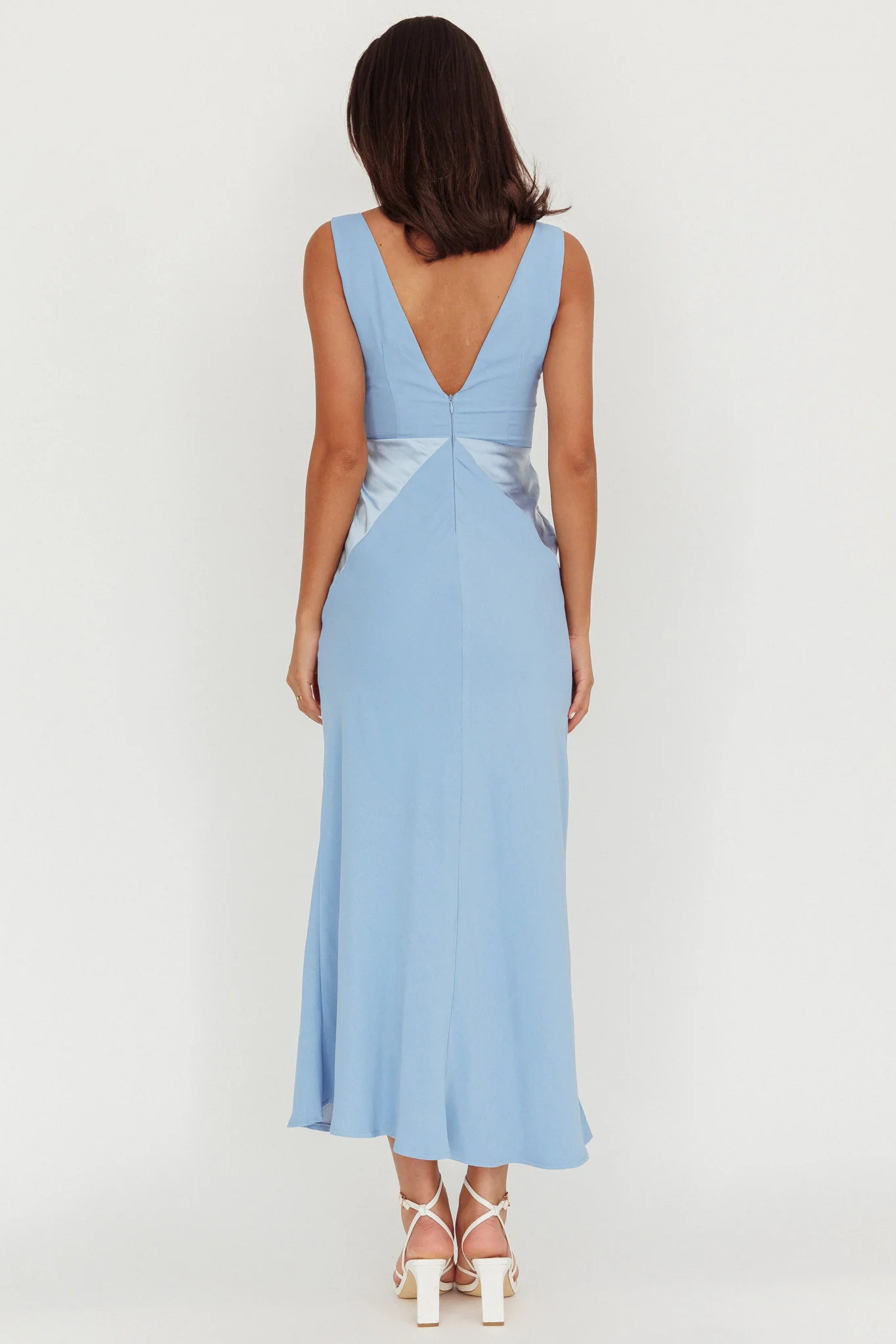 Soul Fire V-Neck Maxi Dress Blue - Seraphlike