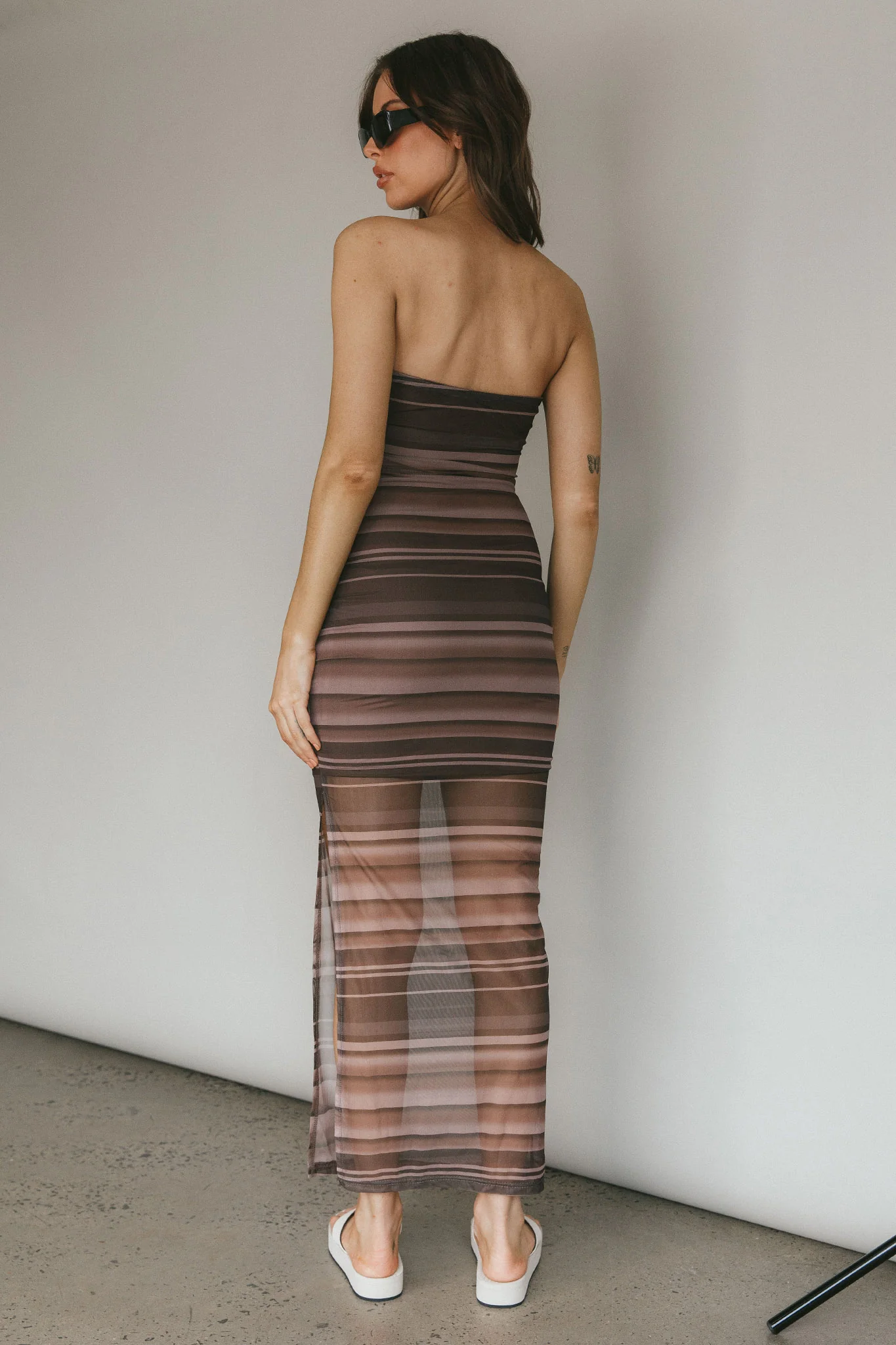 Island Life Strapless Maxi Dress Brown - Seraphlike