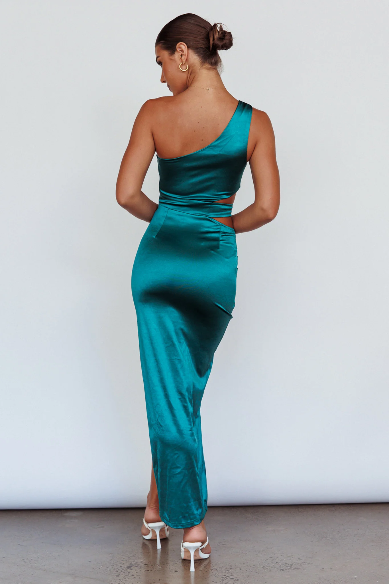 Night-Out One Shoulder Maxi Dress Green - Seraphlike