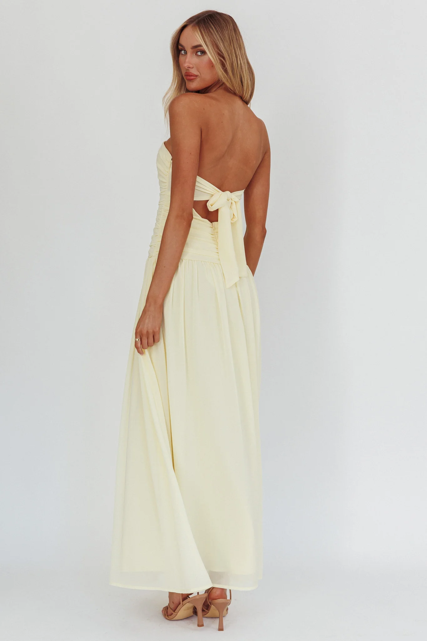 High Streets Strapless Maxi Dress Butter - Seraphlike