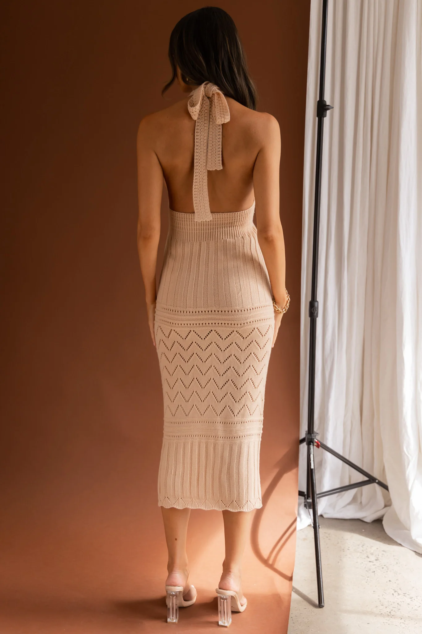 Higher Love Knit Midi Dress Sand - Seraphlike