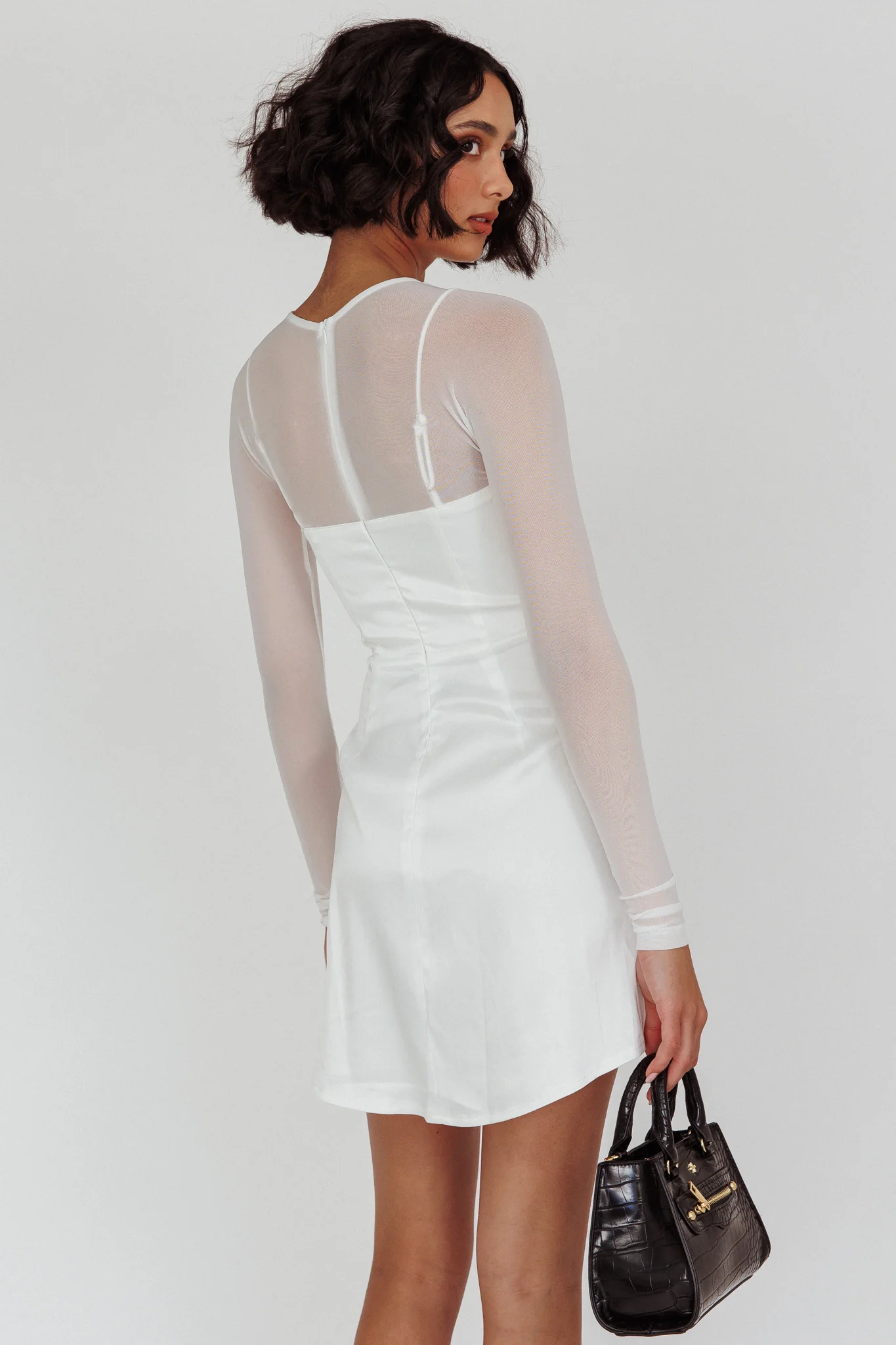 Moon Rising Faux Bolero Mini Dress White - Seraphlike