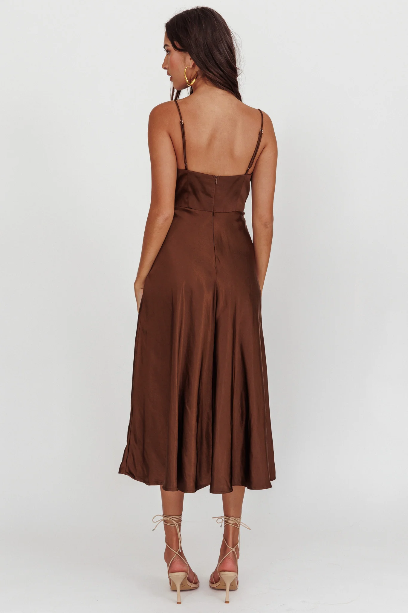 Lake Como A-Line Midi Dress Brown - Seraphlike