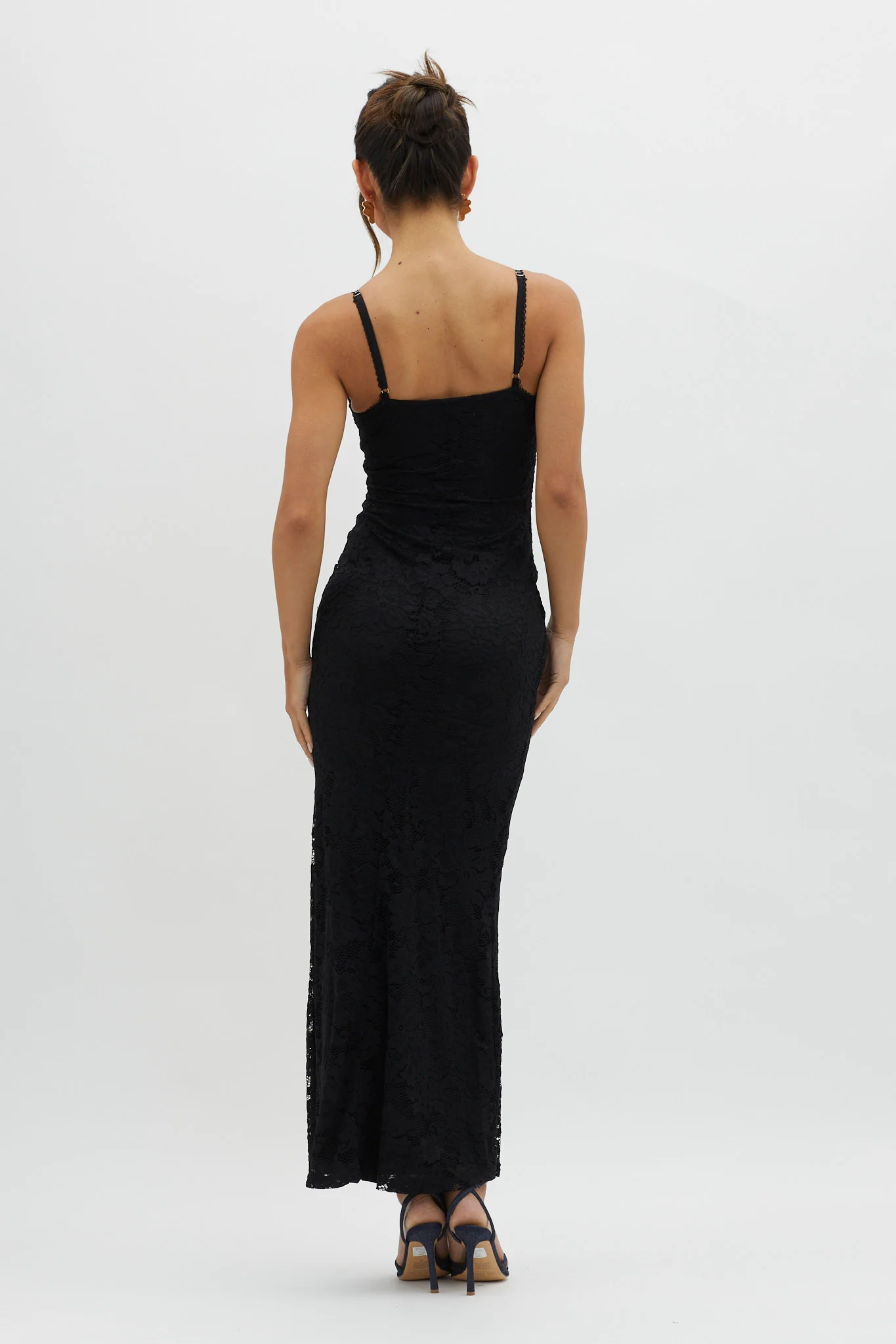 Must Be Love Lace Maxi Dress Double Black - Seraphlike