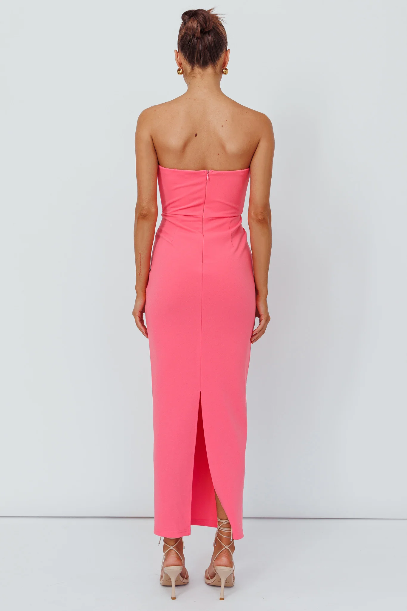 Deonne Twist Waist Midi Dress Pink - Seraphlike