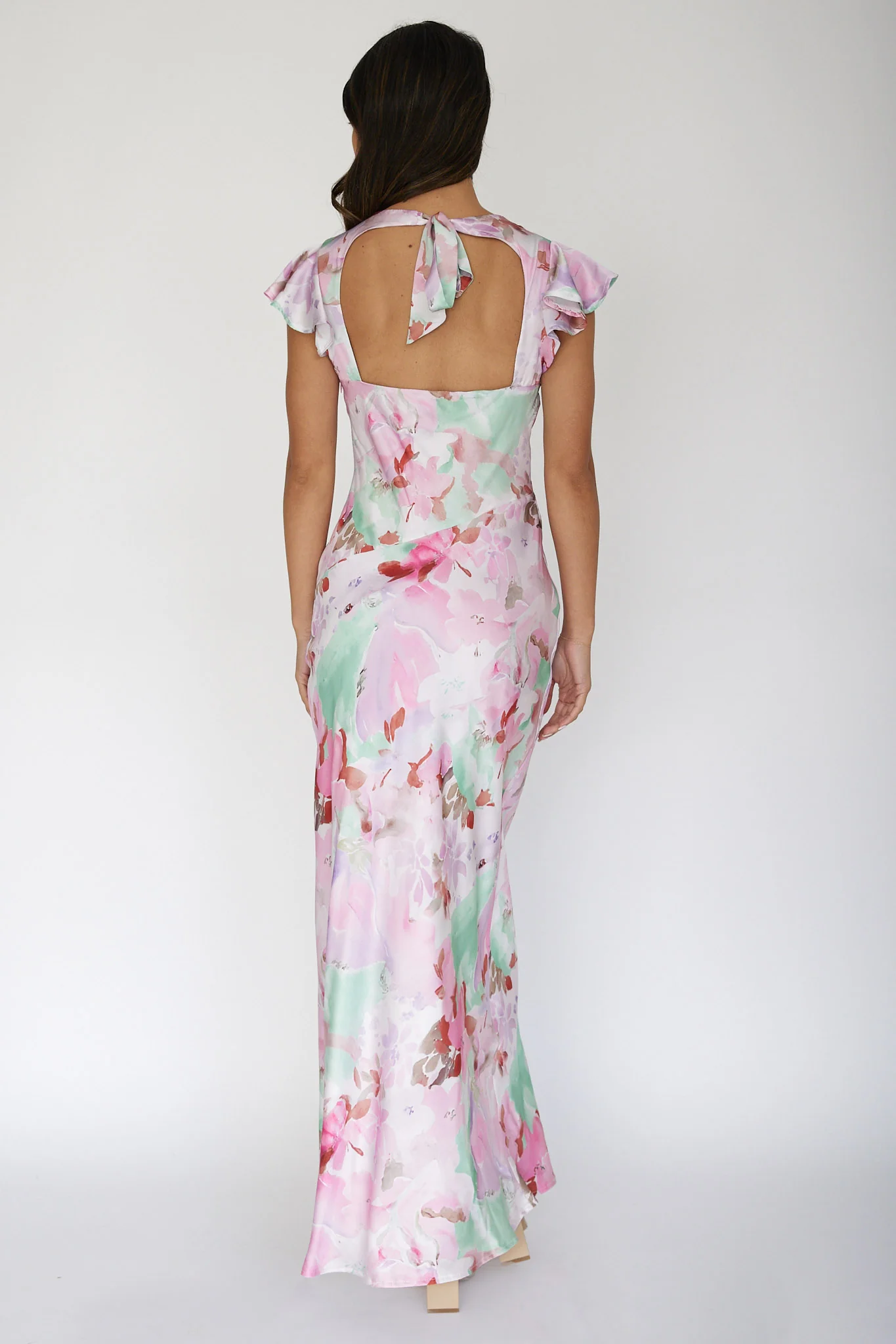 Jannet Keyhole Back Maxi Dress Floral Pink - Seraphlike