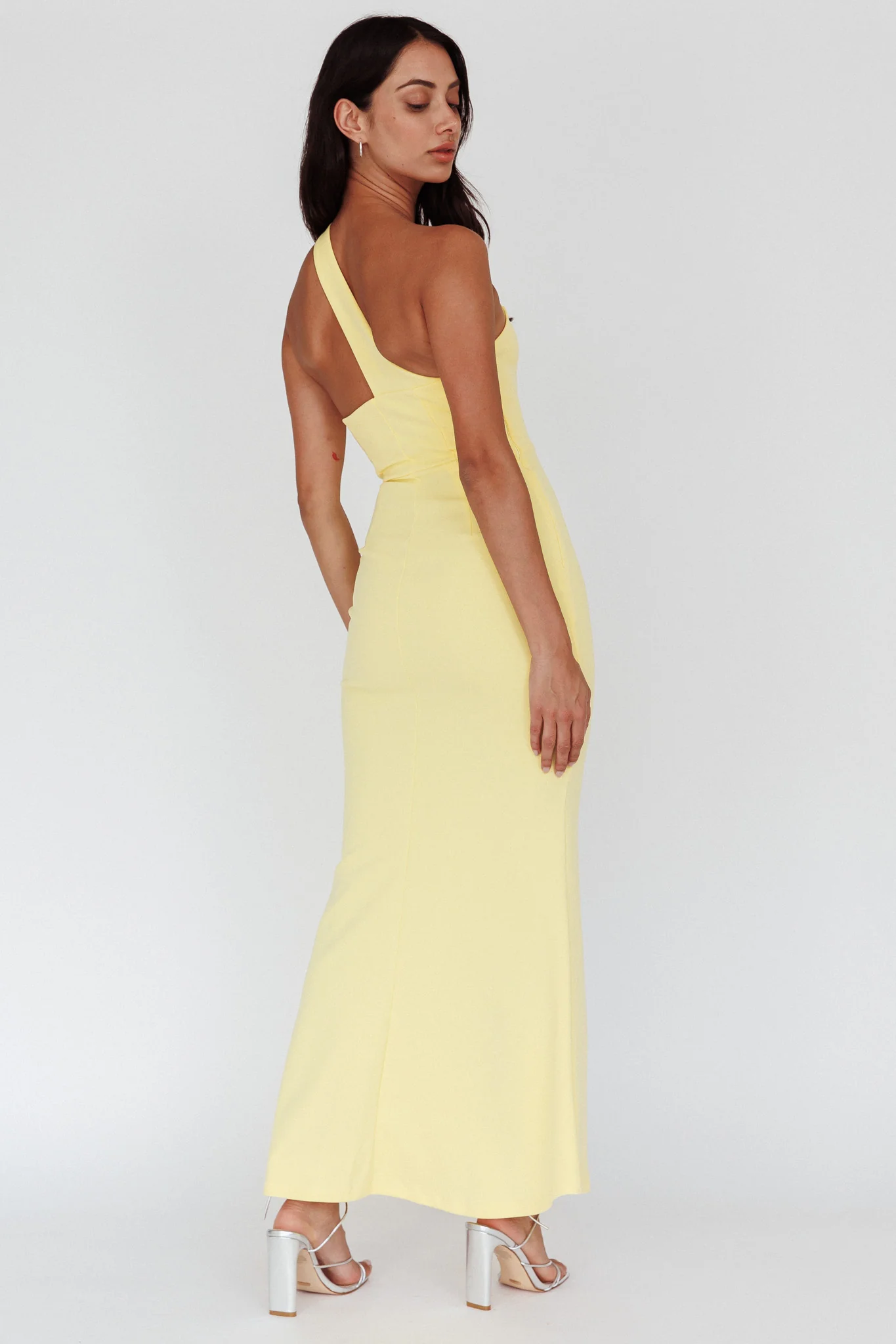 Shooting Stars One-Shoulder Maxi Dress Yellow - Seraphlike