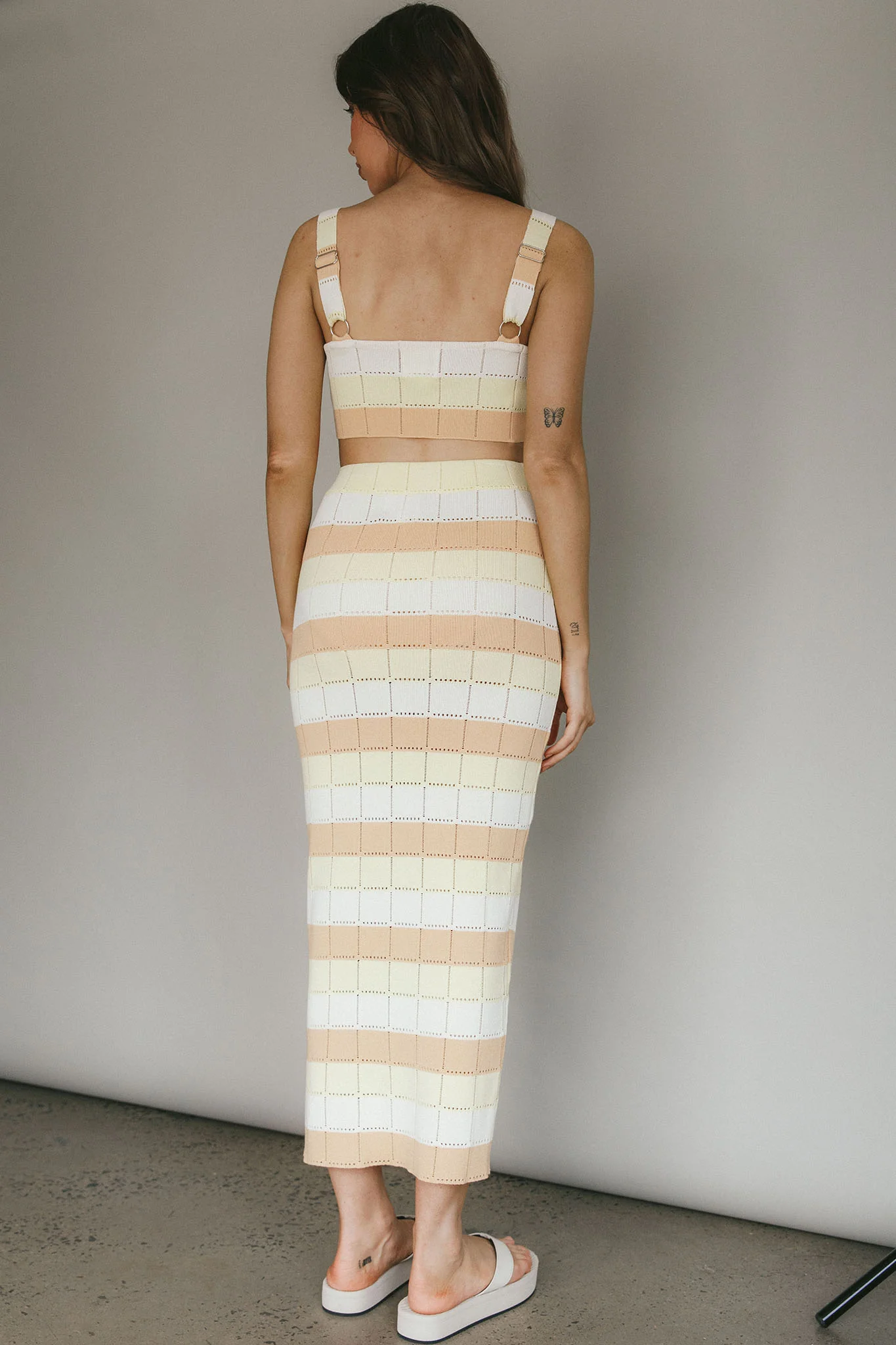 Chase The Sunrise Knit Maxi Skirt Lemon Butter - Seraphlike