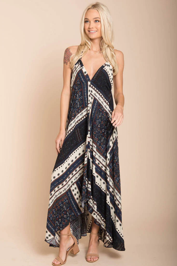 Romani Fall Maxi Dress Navy - Seraphlike