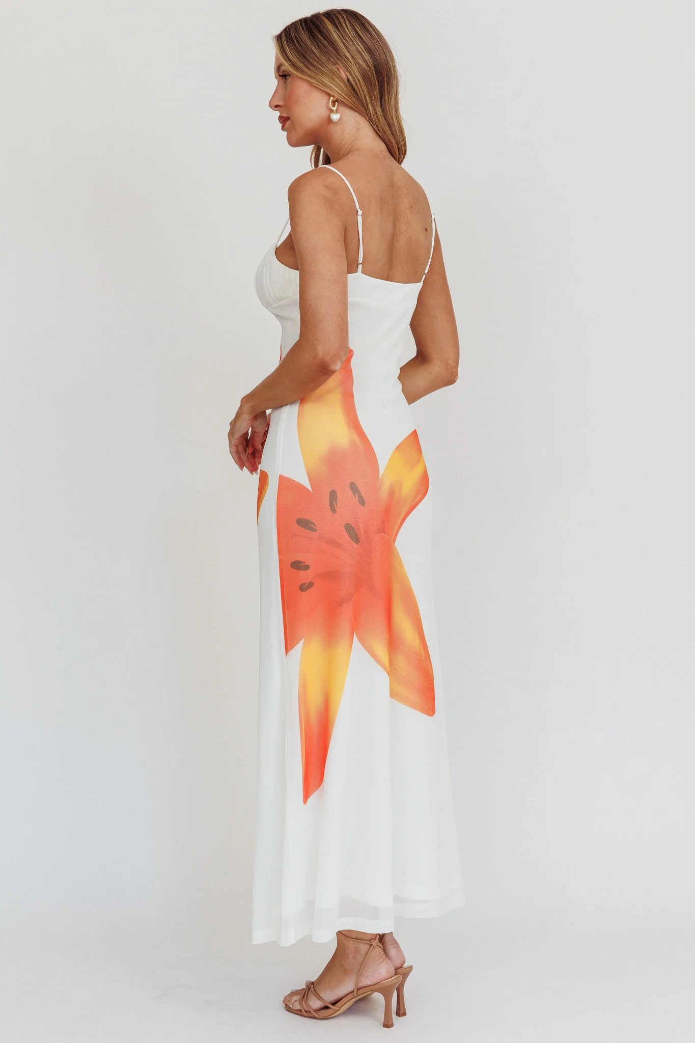 Kailua Floral Print Maxi Dress White - Seraphlike