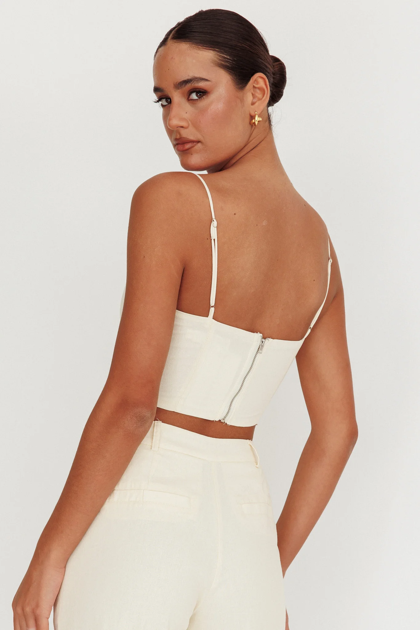 Breathless Straight Neck Cropped Top Oat - Seraphlike