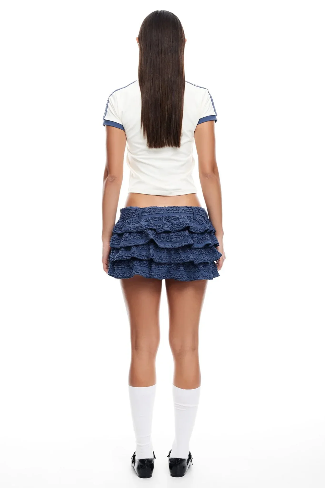 LIONESS Match Point Mini Skort Ivory Navy - Seraphlike
