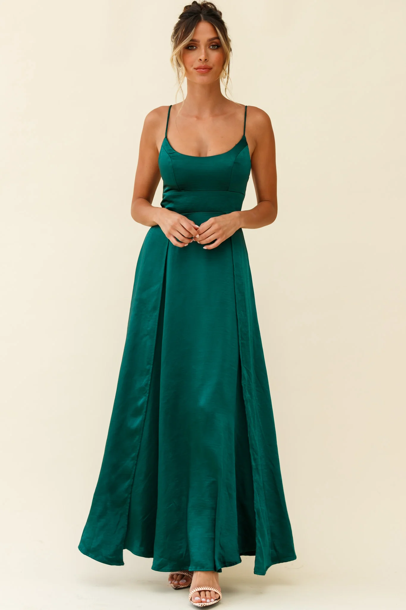 Joanne Empire Waist Maxi Dress Jade - Seraphlike