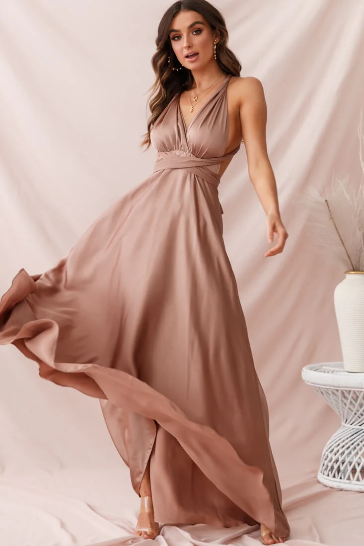 Ariana Multiway Maxi Dress Mocha - Seraphlike