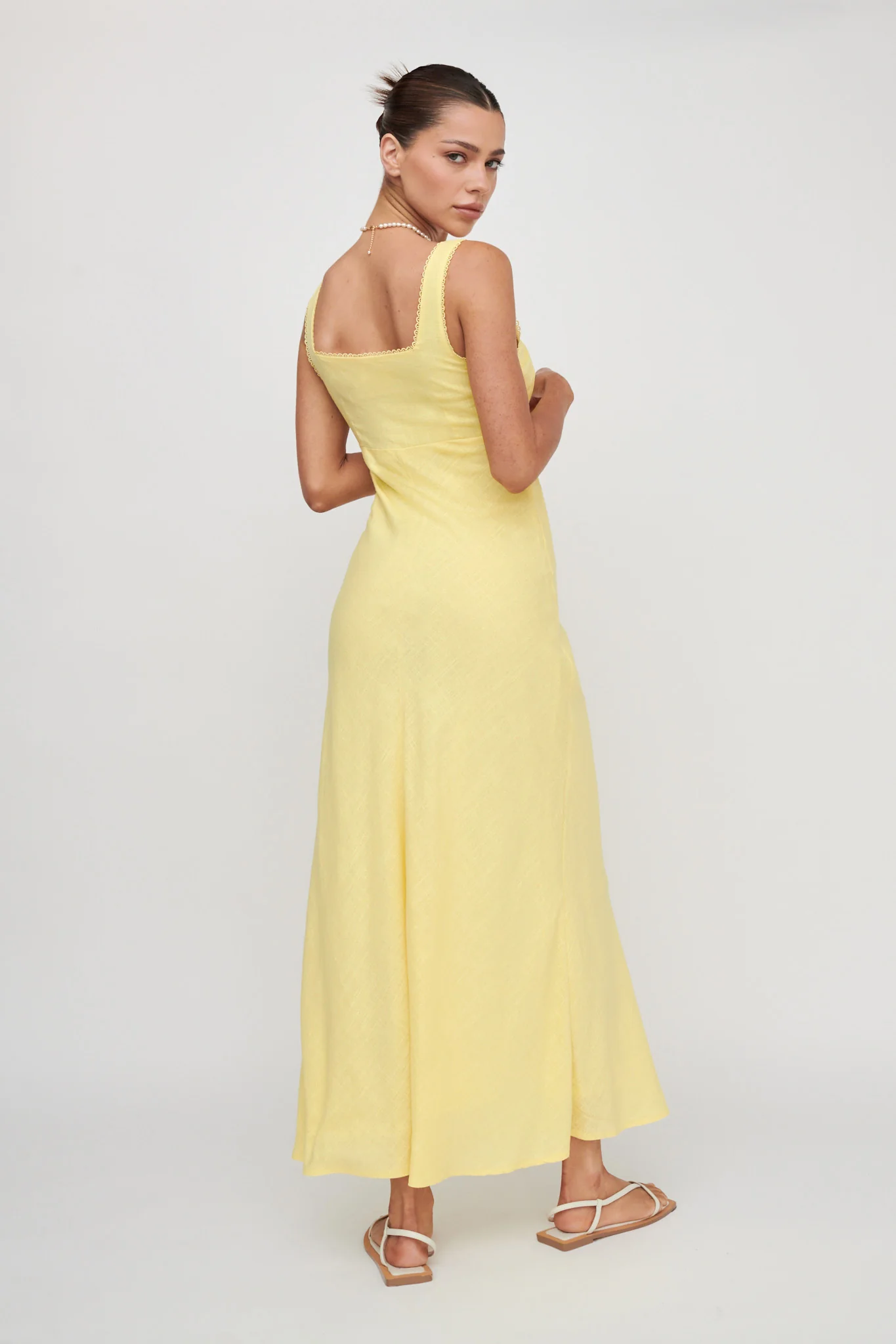 Carlee Gathered Bust Maxi Dress Yellow - Seraphlike