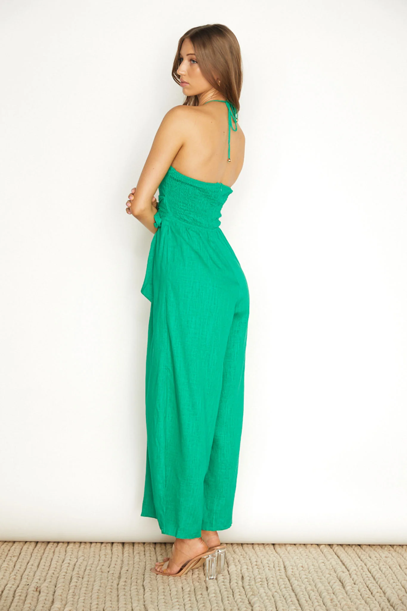Maravilhosa Keyhole Halter Jumpsuit Green - Seraphlike