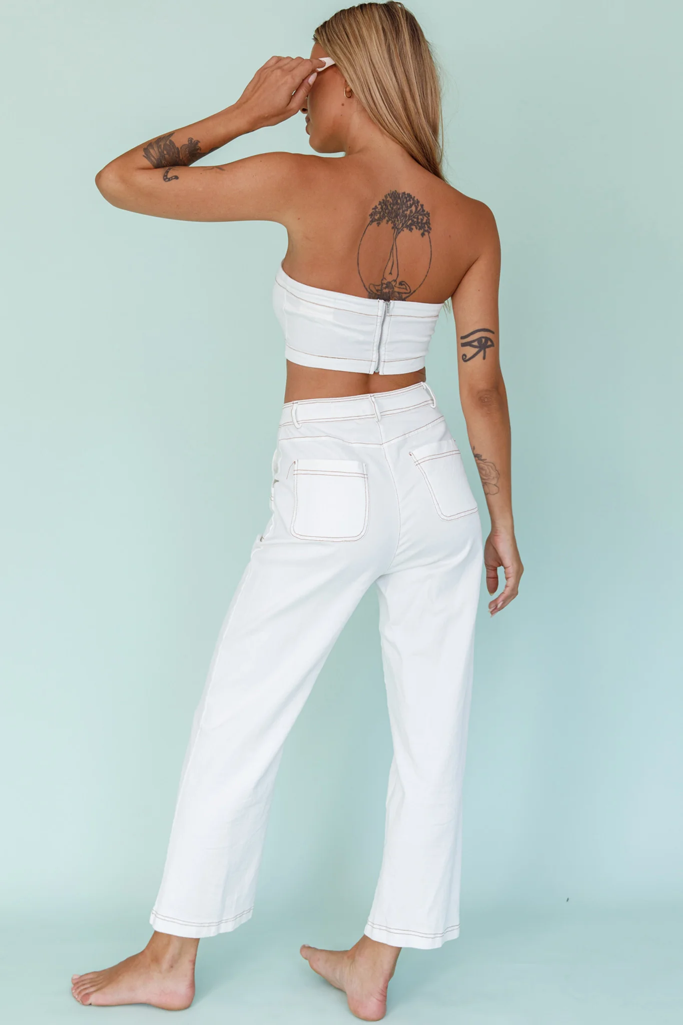 Uptown Wide Leg Pants White - Seraphlike