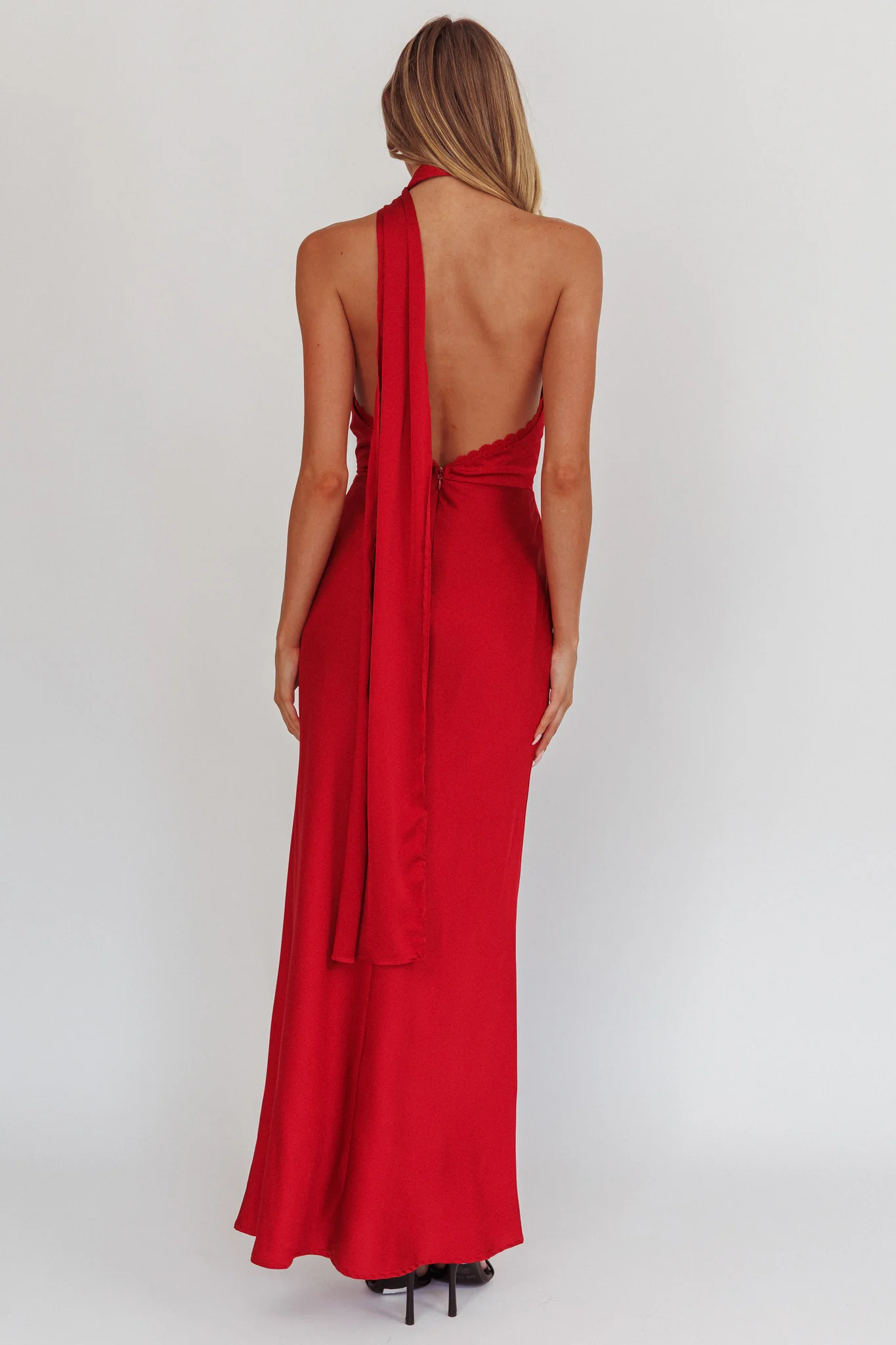 Adora One-Shoulder Maxi Dress Red - Seraphlike