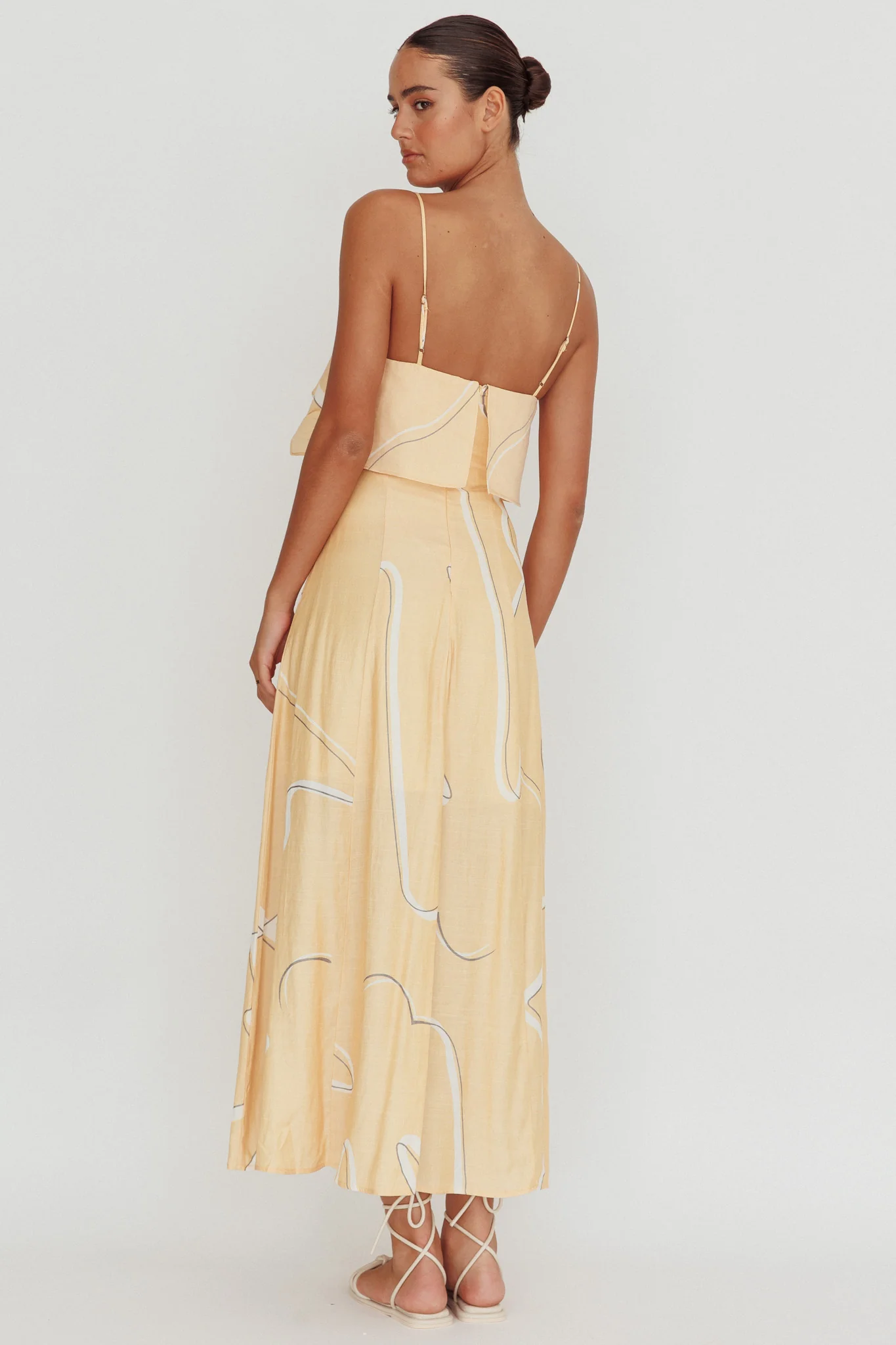Cressida Line Ruffle Maxi Dress Mango - Seraphlike