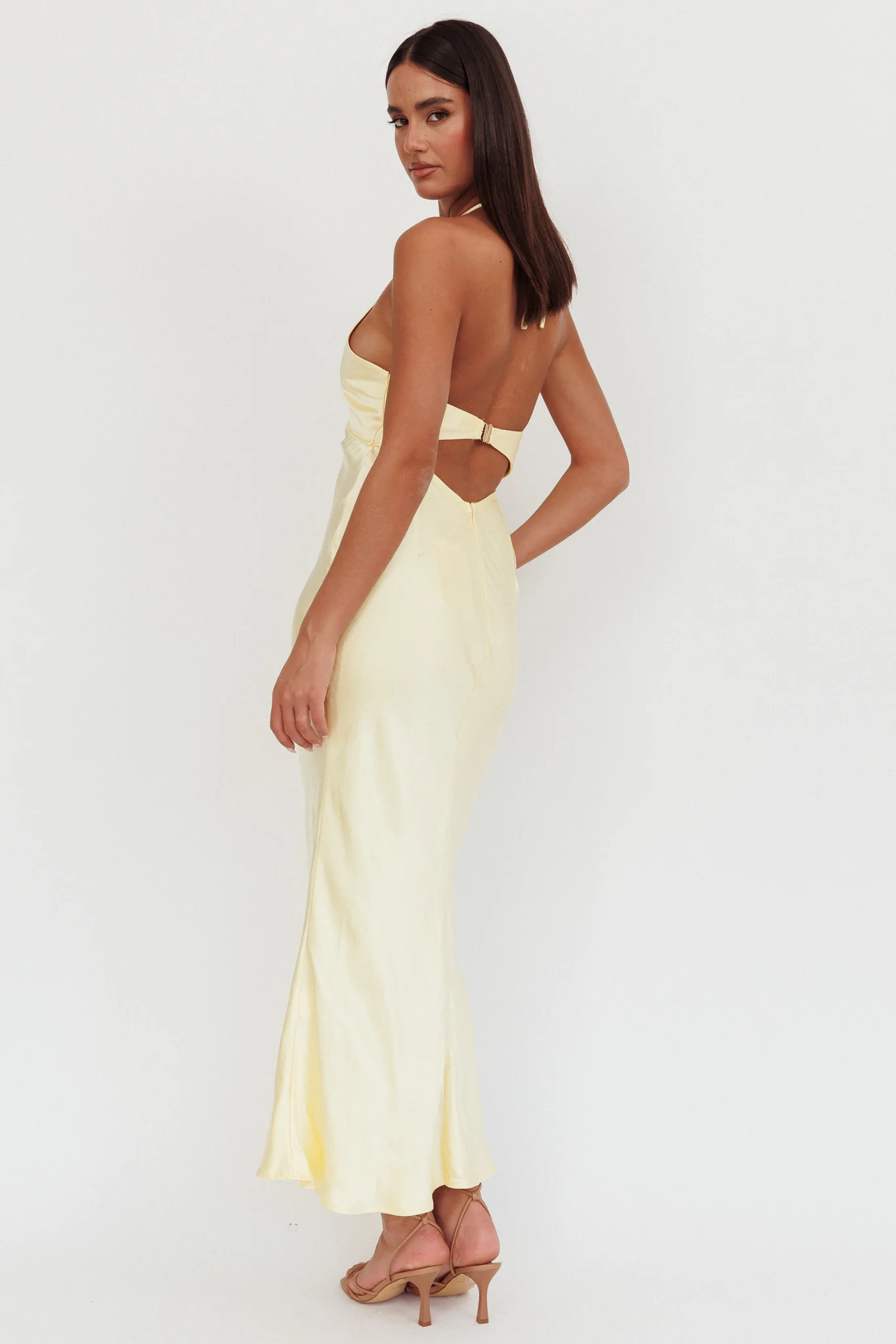 Jassinta Keyhole Bust Maxi Dress Lemon - Seraphlike