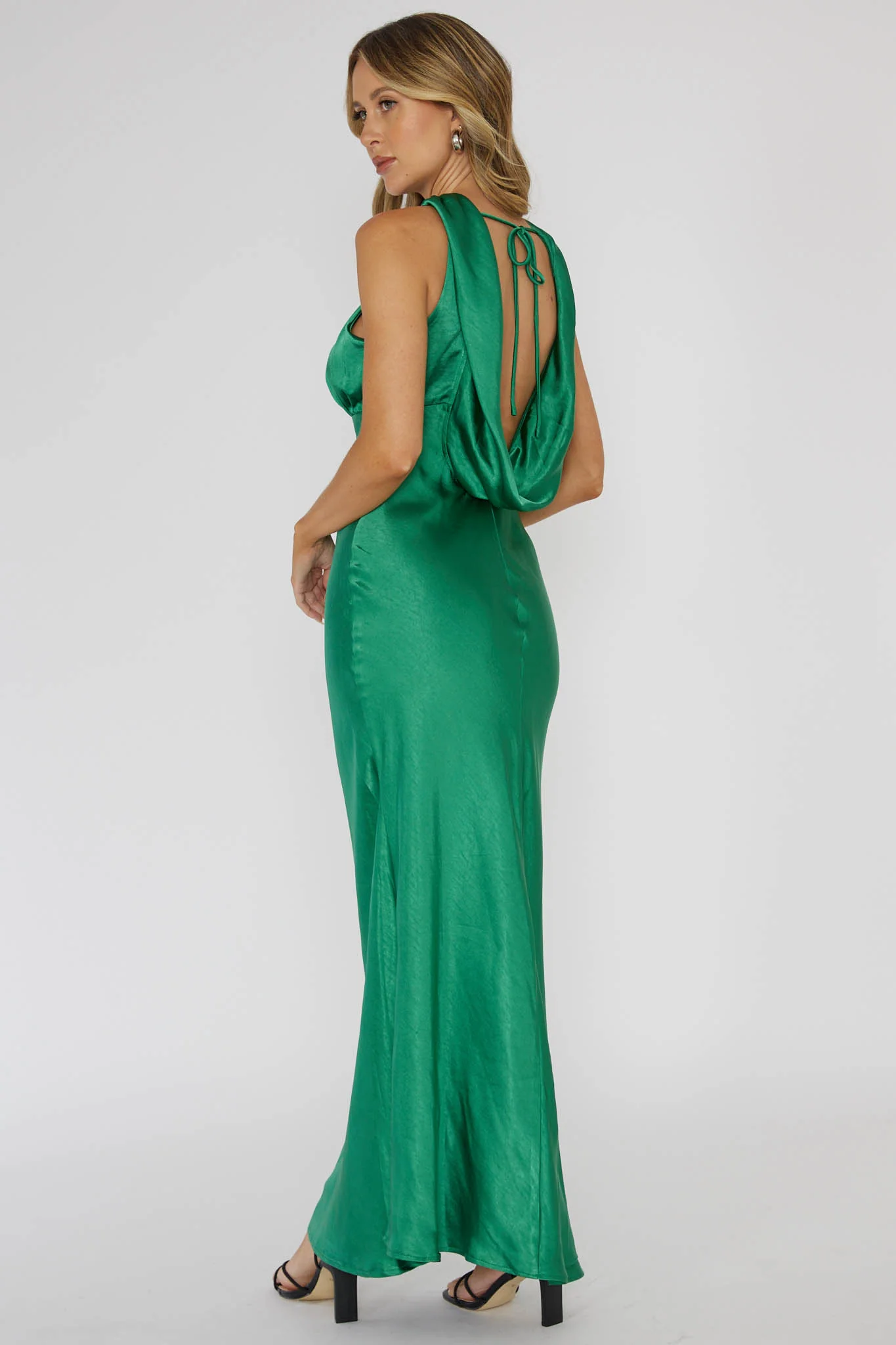 Starry Nights Cowl Back Maxi Dress Forest Green - Seraphlike