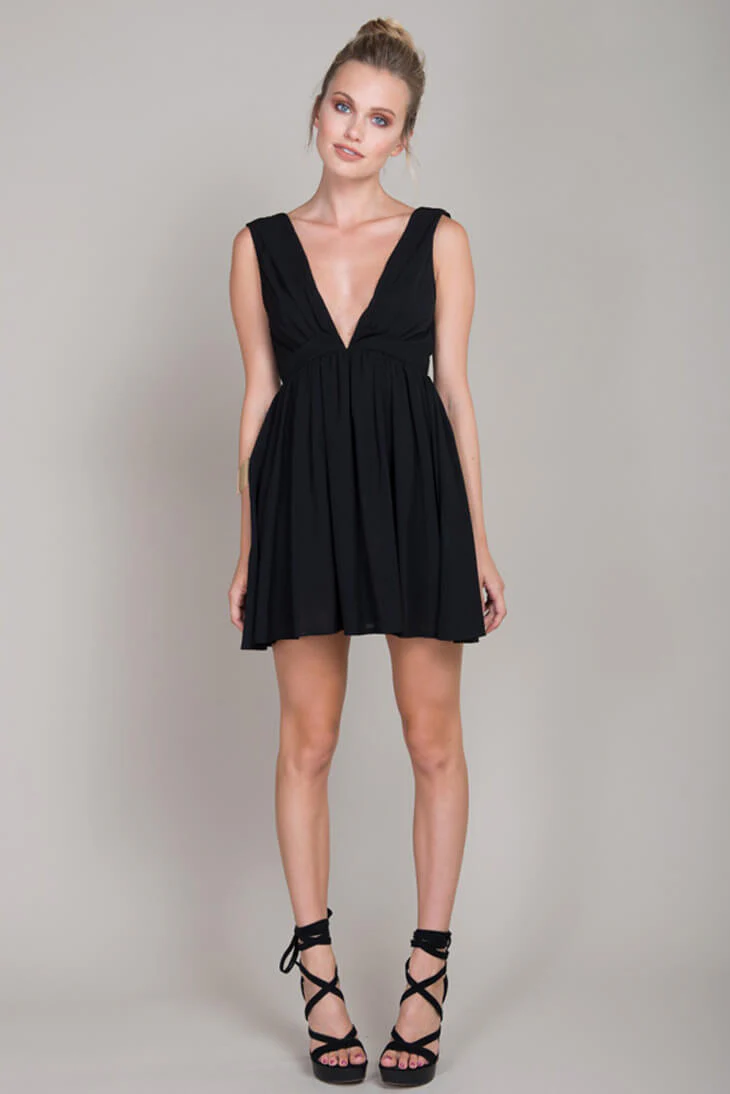 Laine Day Festival Dress Black - Seraphlike