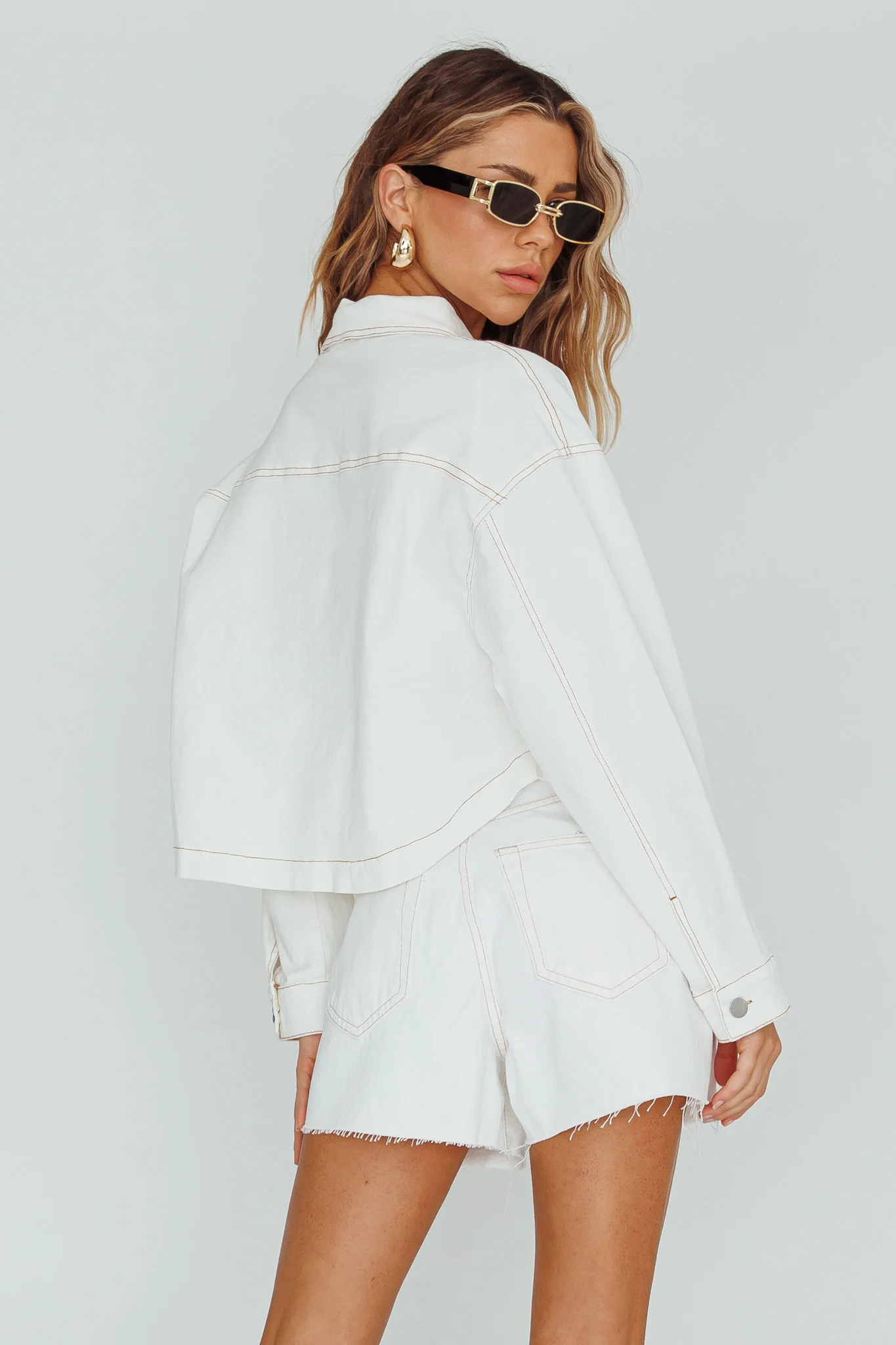 Fair Game Button-Up Jacket White - Seraphlike