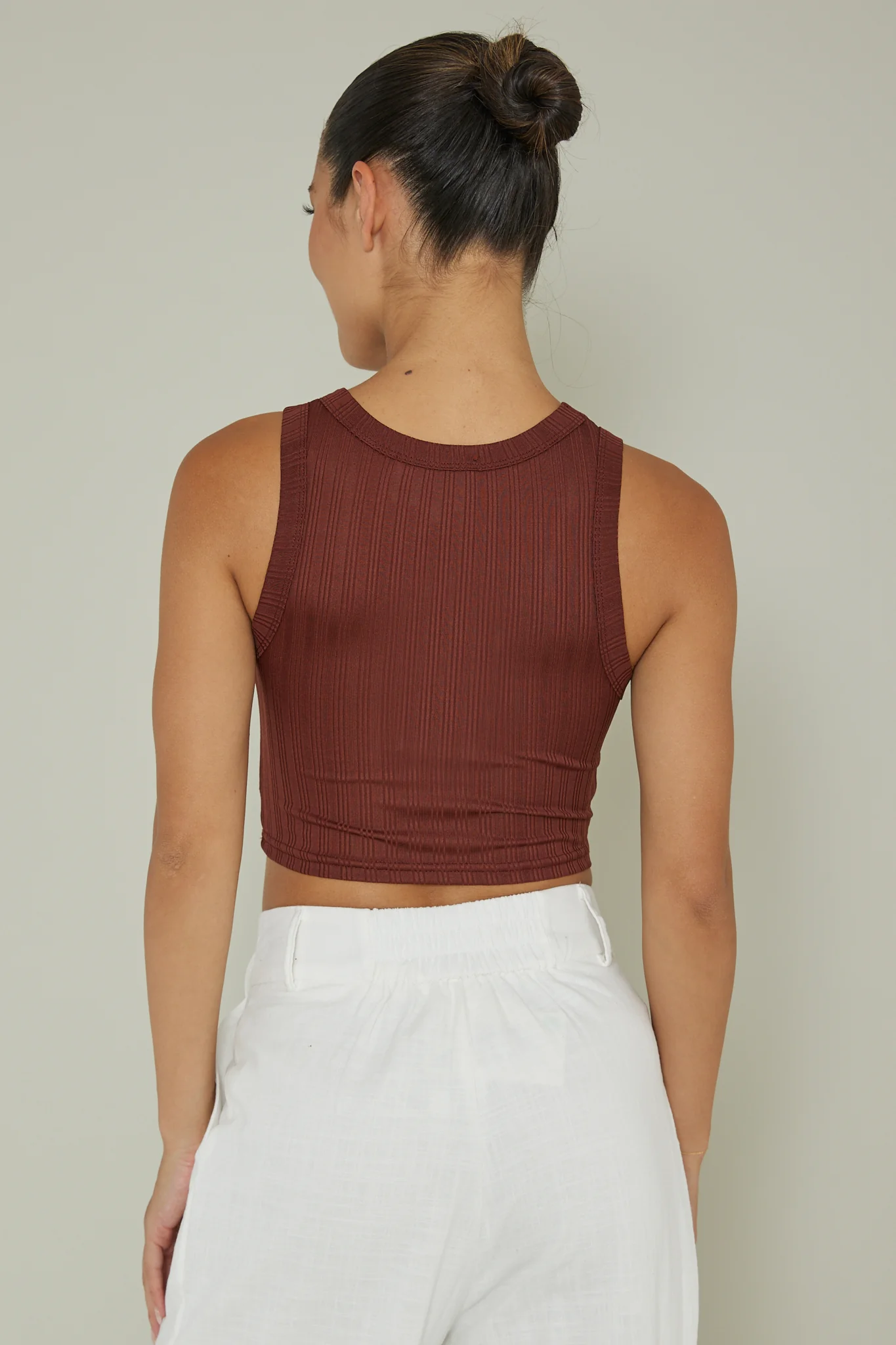 Seeker Ribbed Crop Top Mocha - Seraphlike