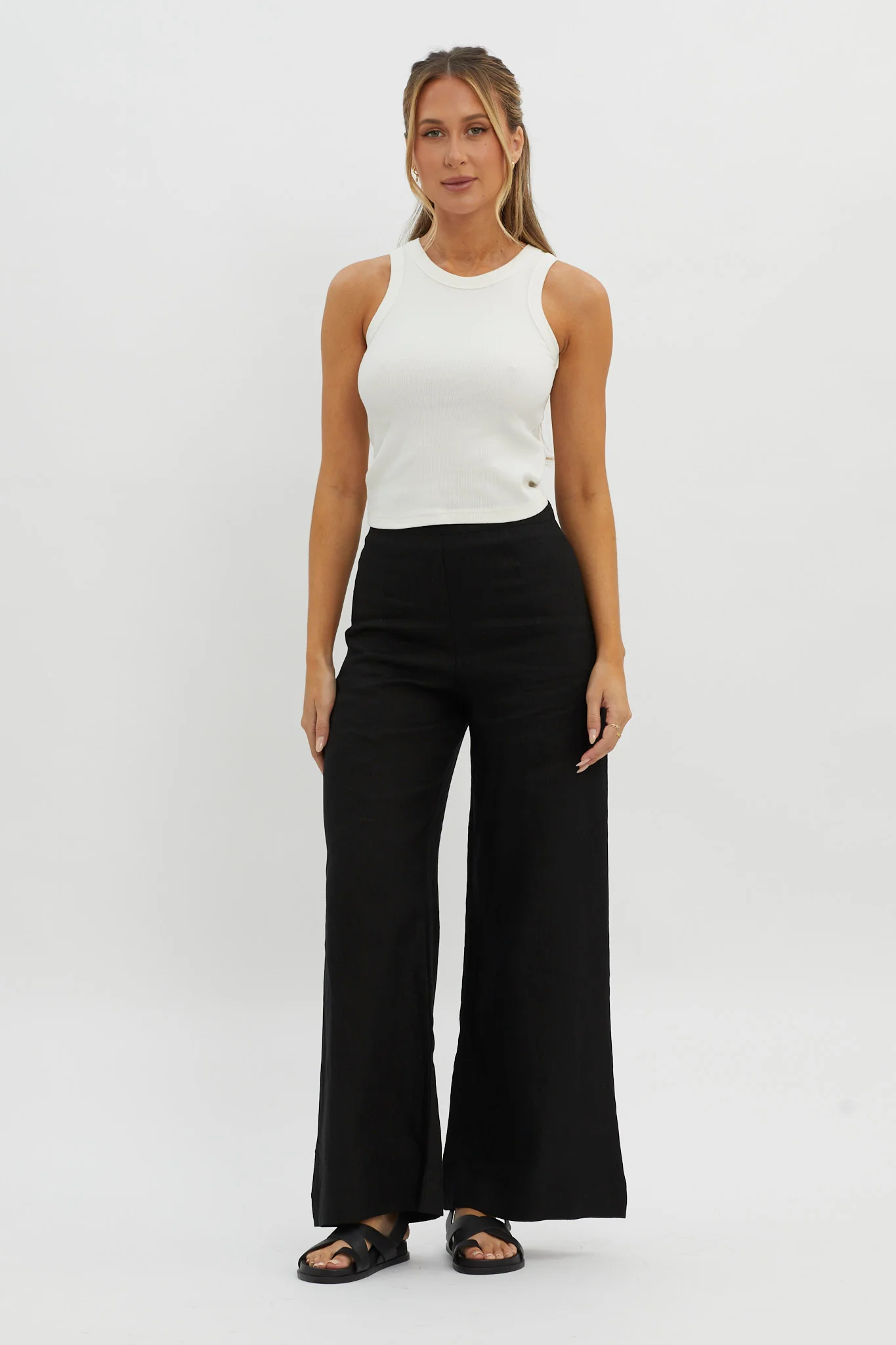 Wanda Wide Leg Pants Black - Seraphlike